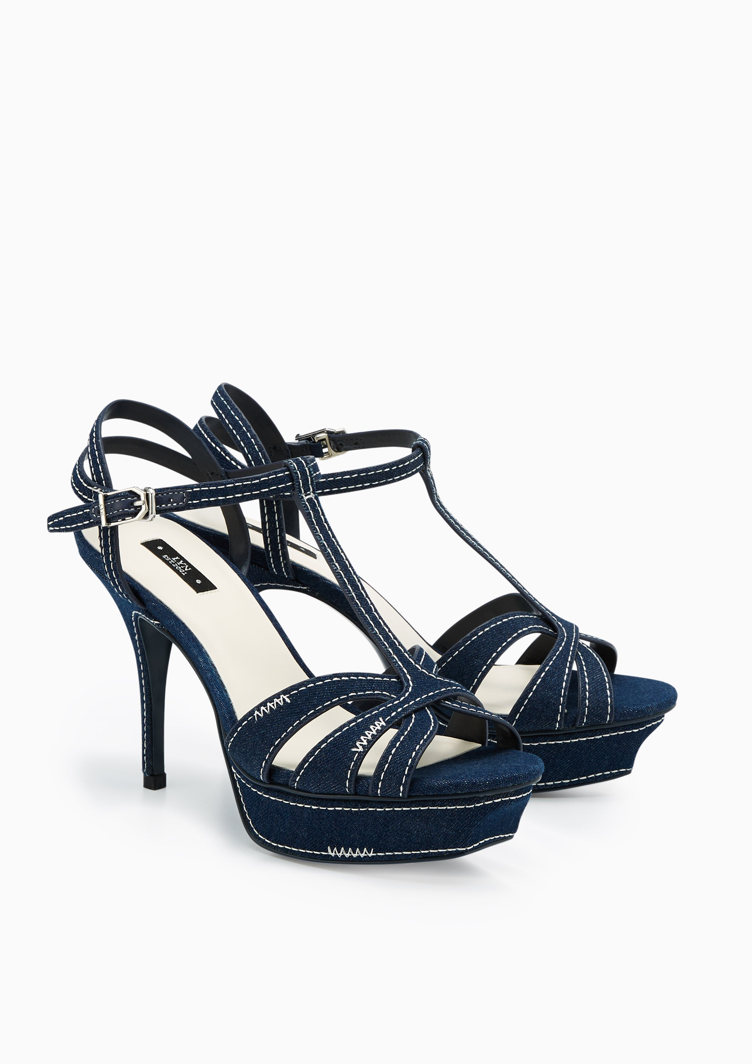 Sabella Stitched Flats And Sandals - Dark Blue