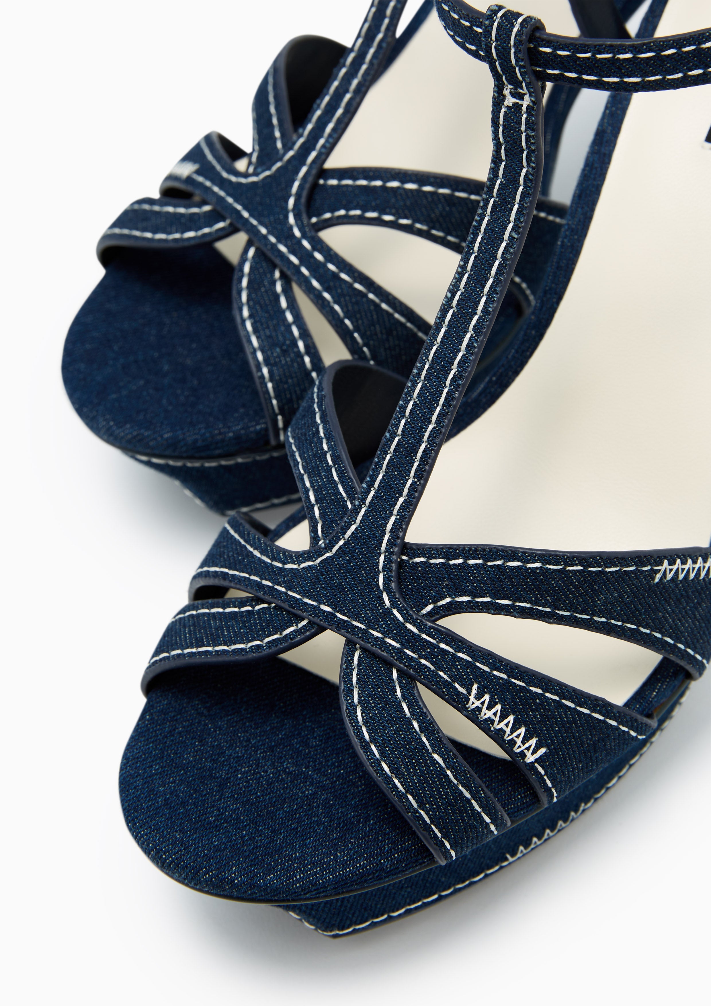 Sabella Stitched Flats And Sandals - Dark Blue