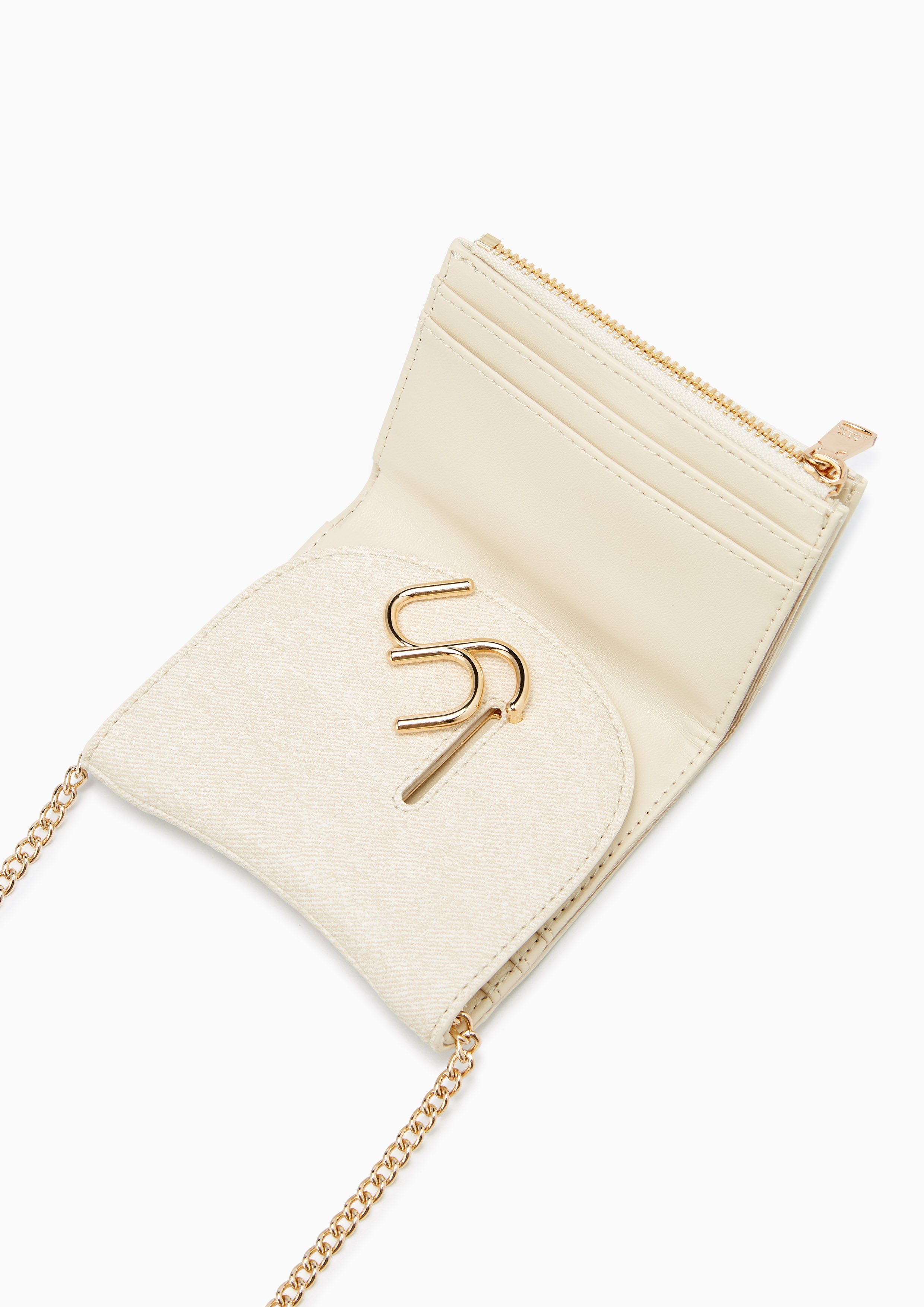 Horsy Short Wallet On Chain - Biege Variation 2