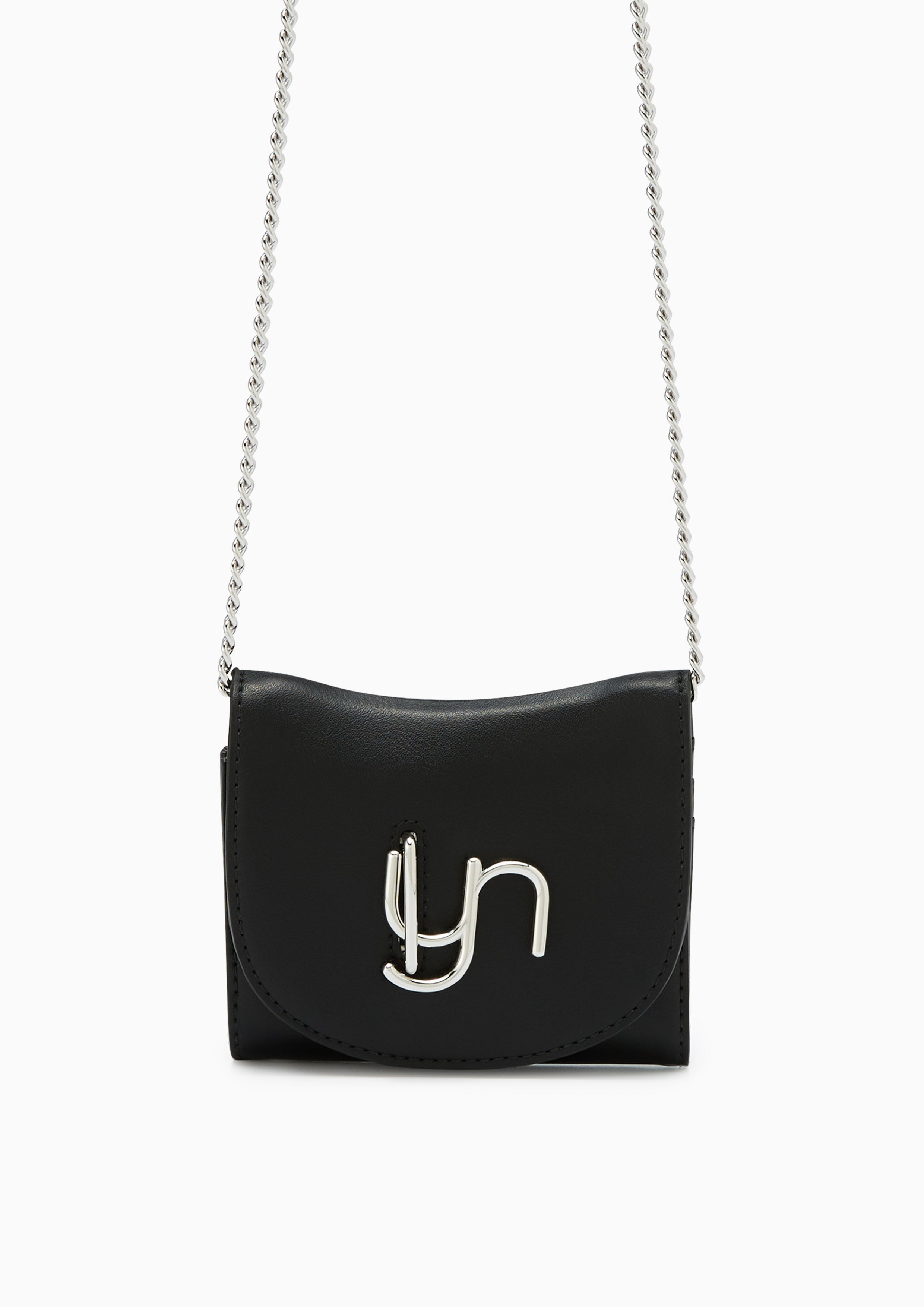 Horsy Short Wallet On Chain - Black