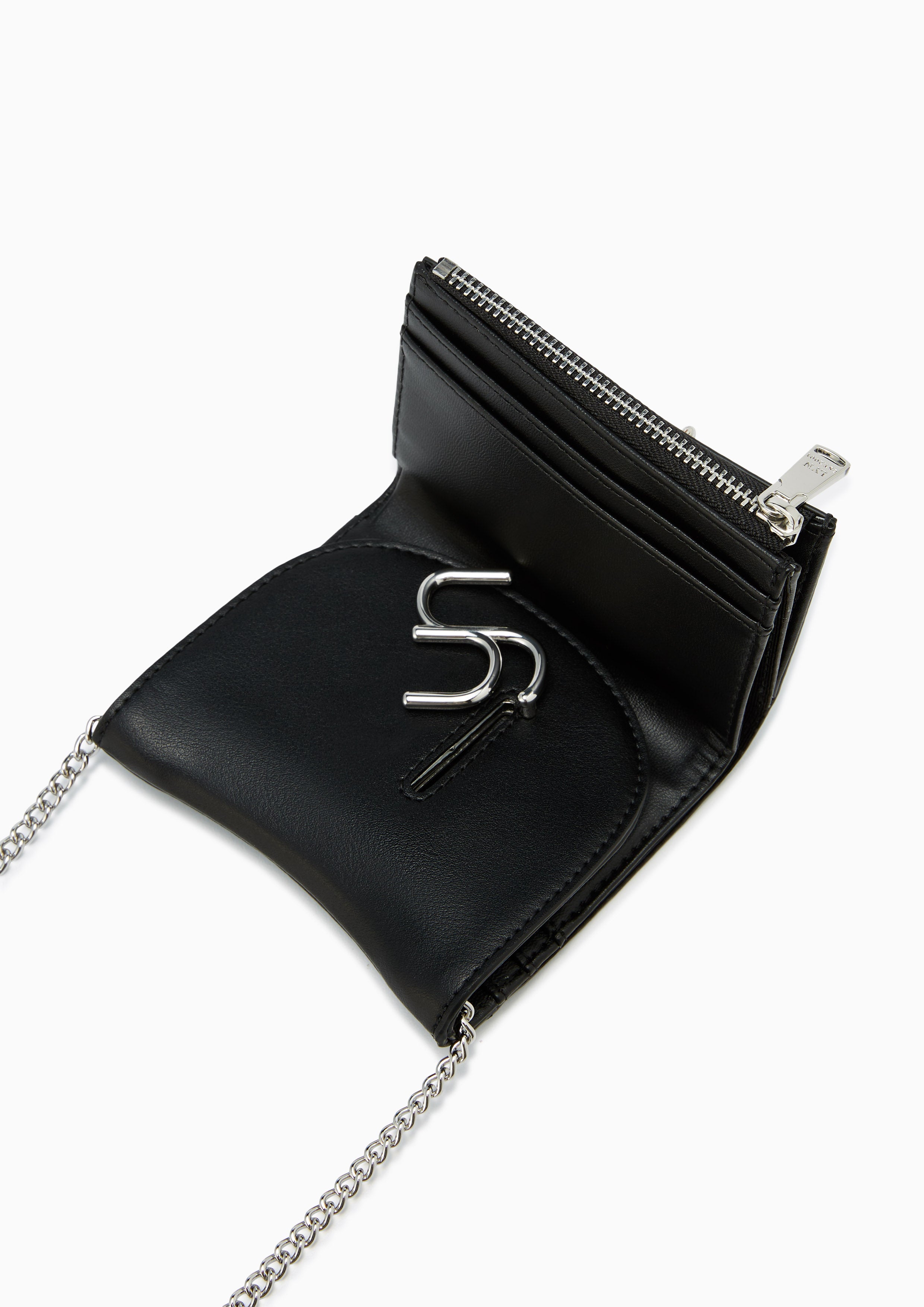 Horsy Short Wallet On Chain - Black