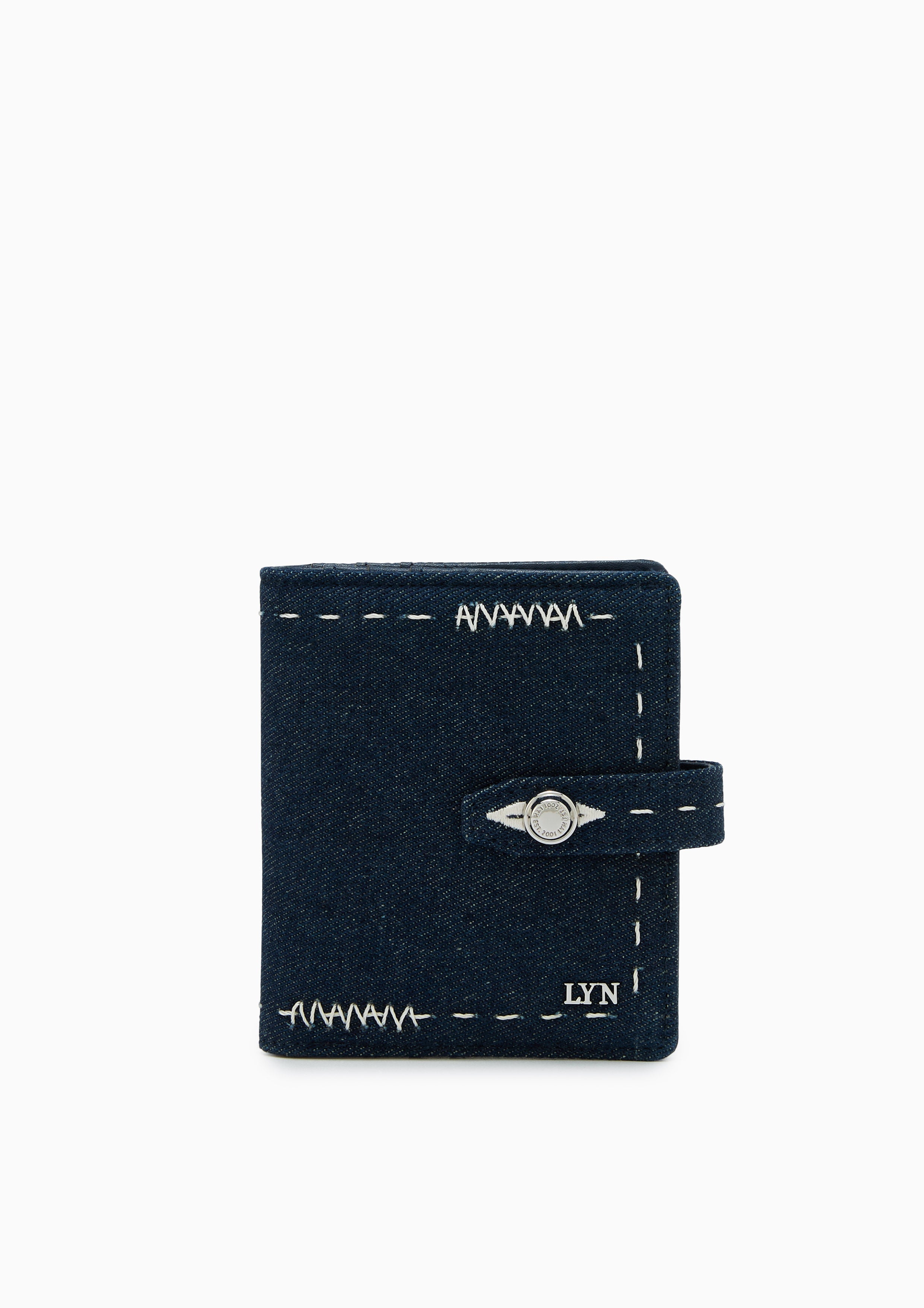 Re-Edit Stitched Bi-Fold Wallet - Blue Variation 2