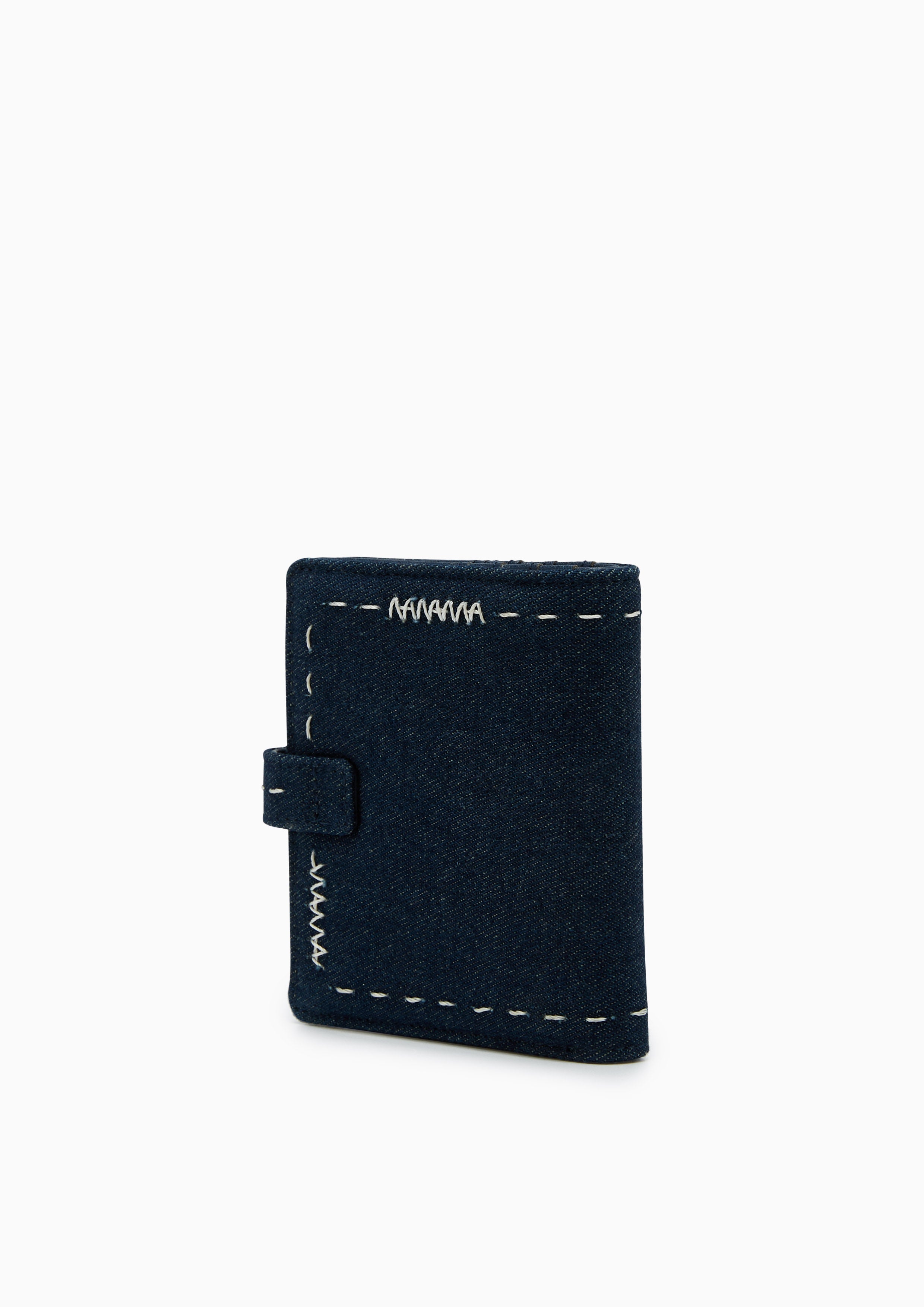 Re-Edit Stitched Bi-Fold Wallet - Blue Variation 2