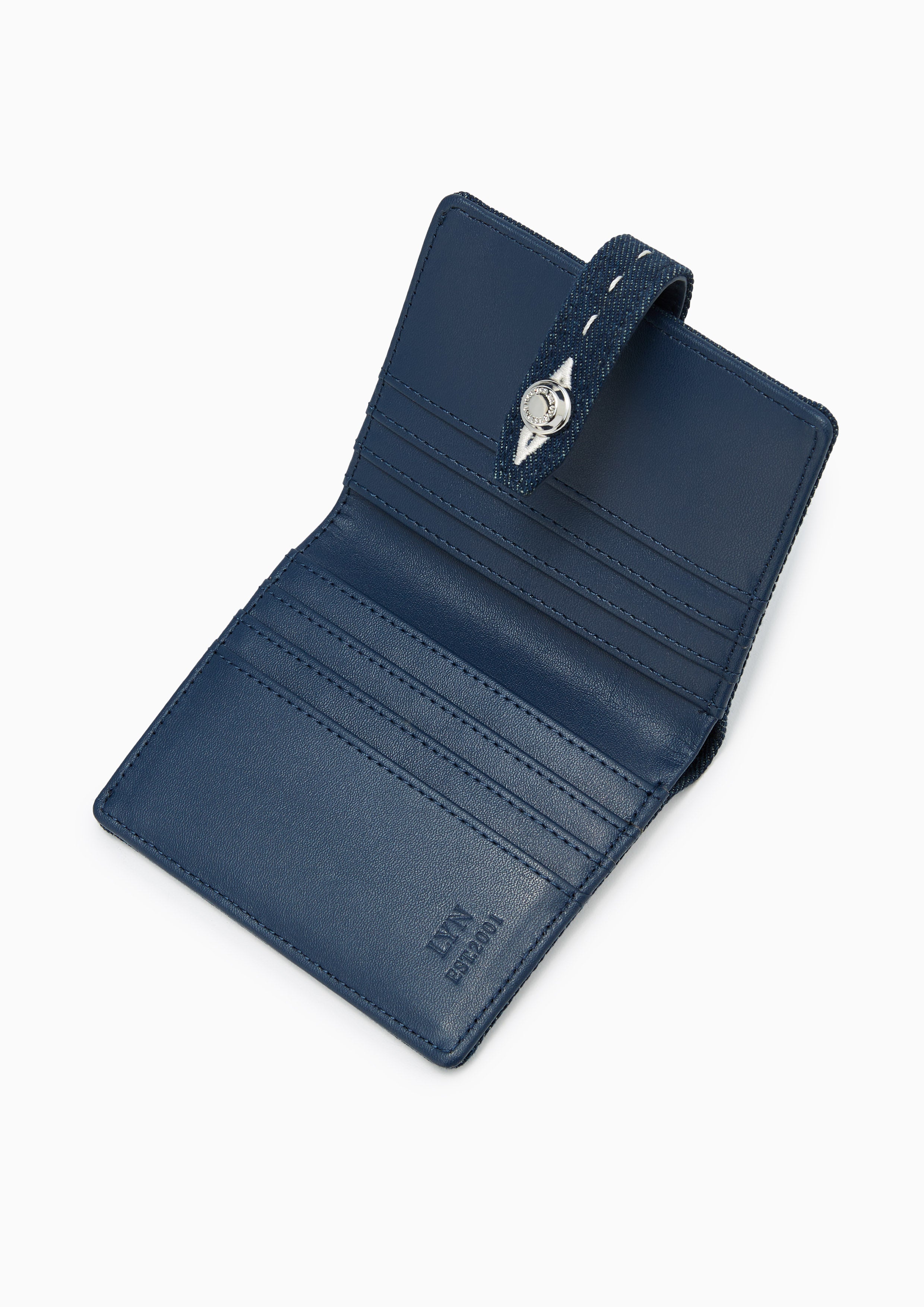 Re-Edit Stitched Bi-Fold Wallet - Blue Variation 2