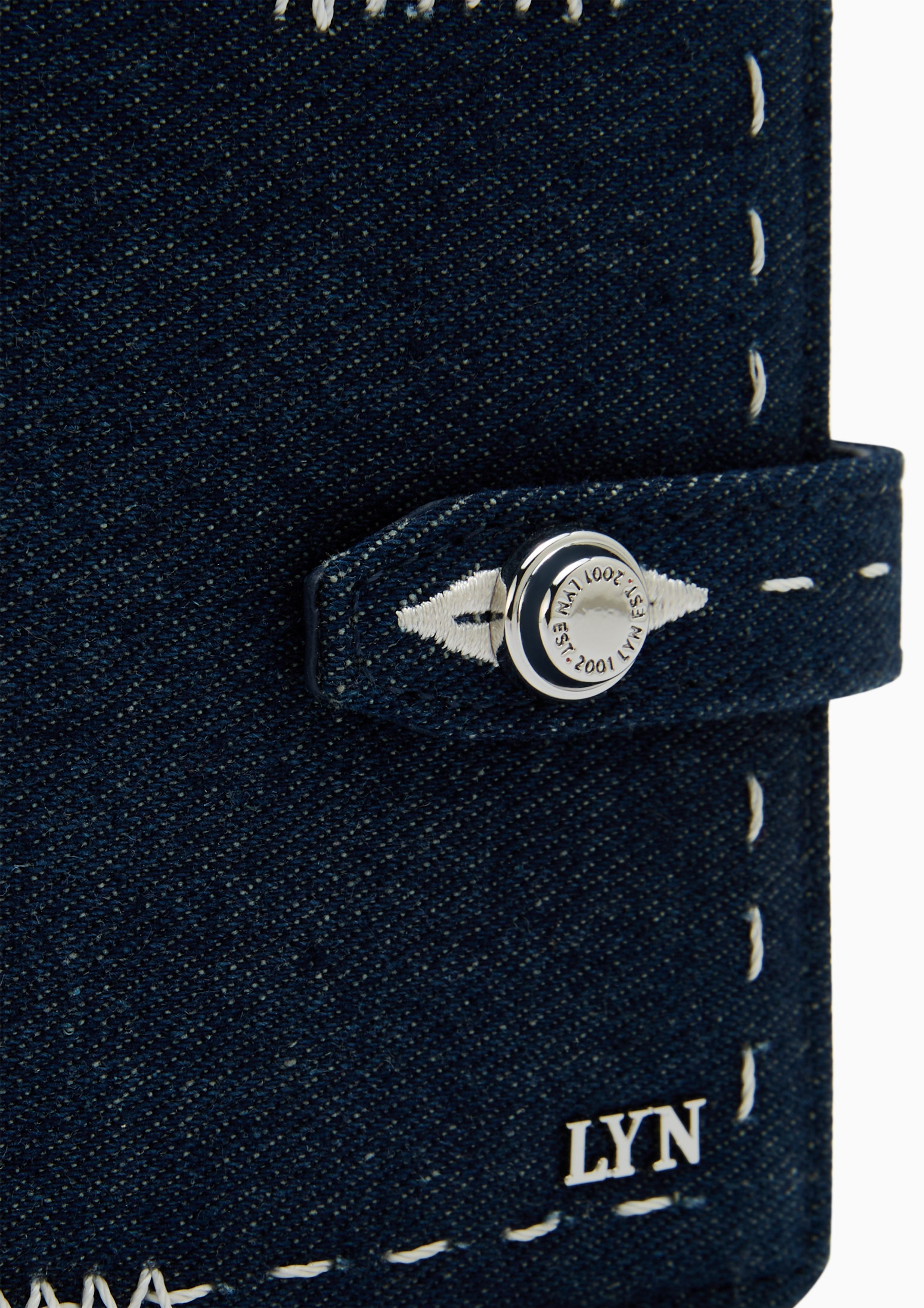 Re-Edit Stitched Bi-Fold Wallet - Blue Variation 2
