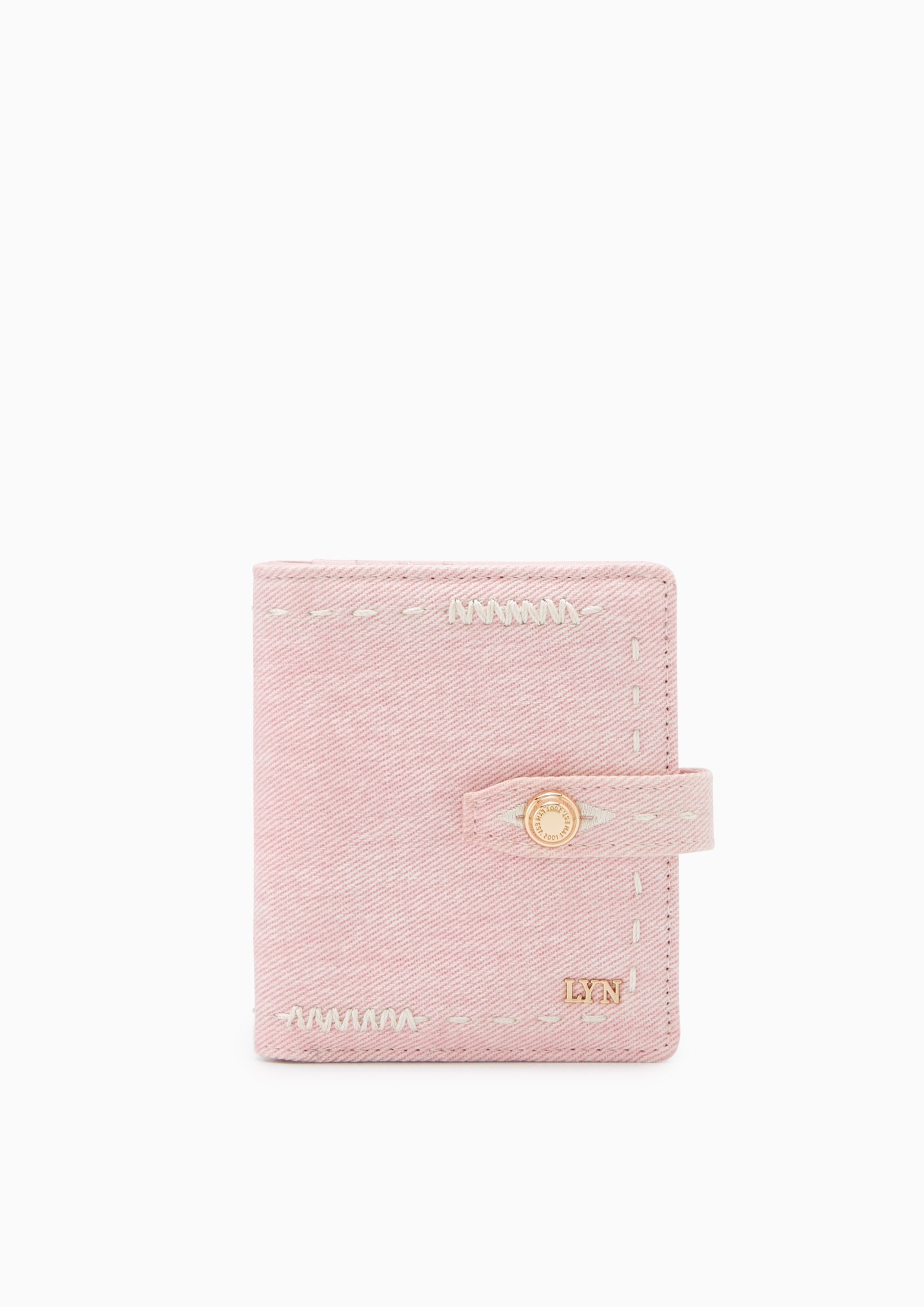 Re-Edit Stitched Bi-Fold Wallet - Light Pink