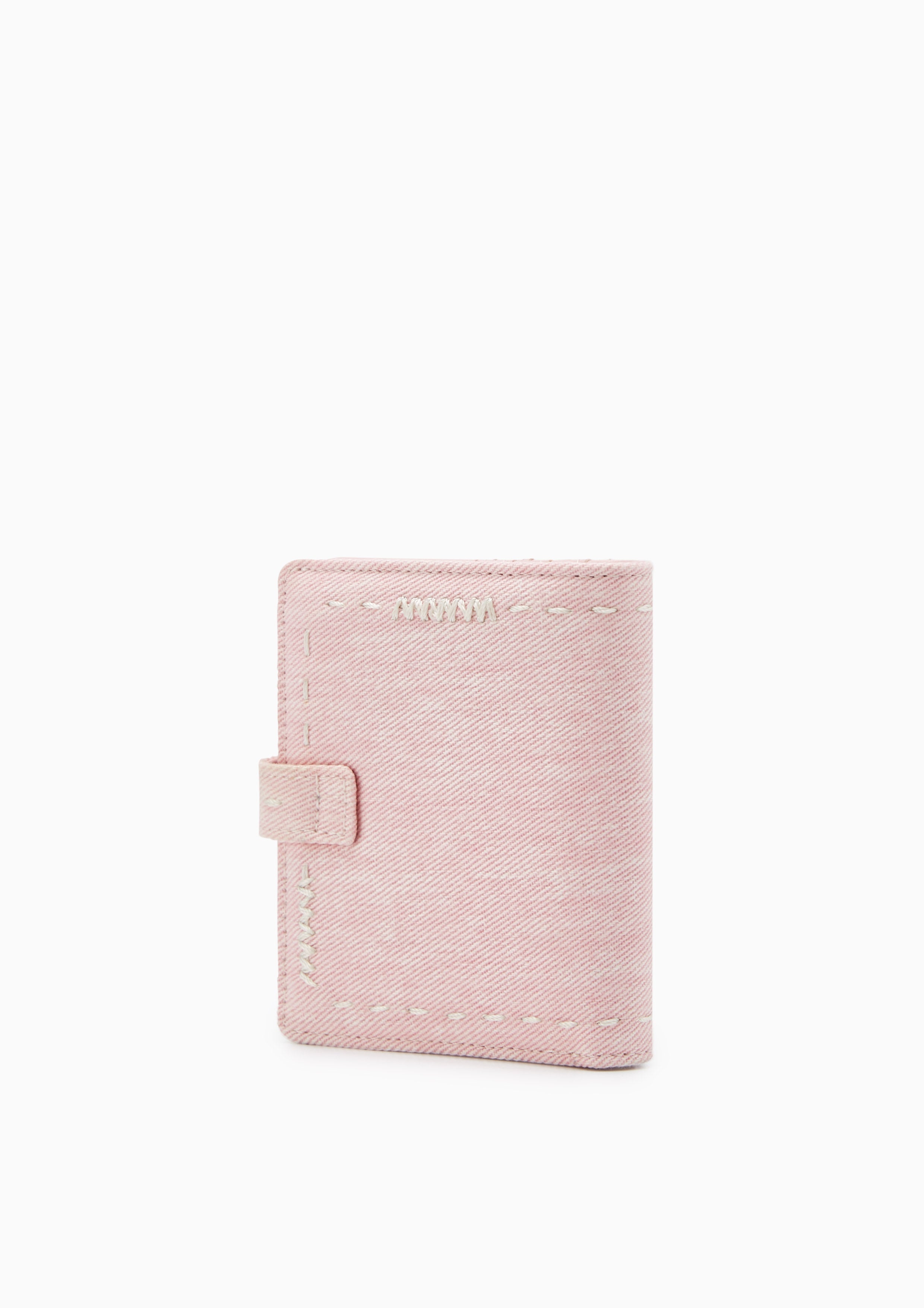 Re-Edit Stitched Bi-Fold Wallet - Light Pink