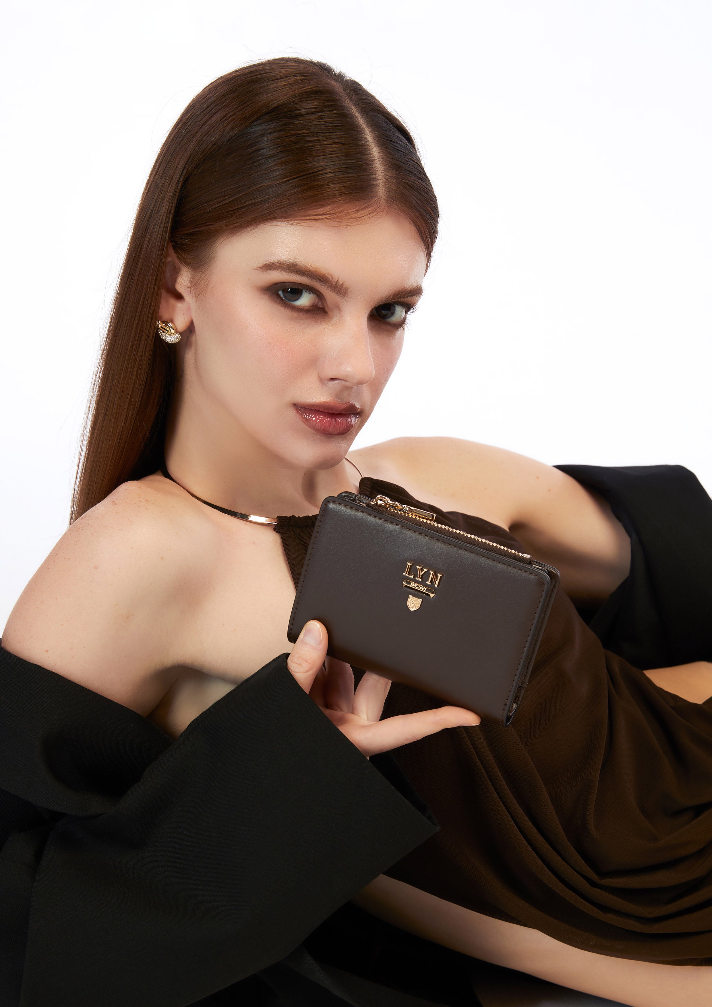 Re-Edit Semi Wallet - Dark Brown