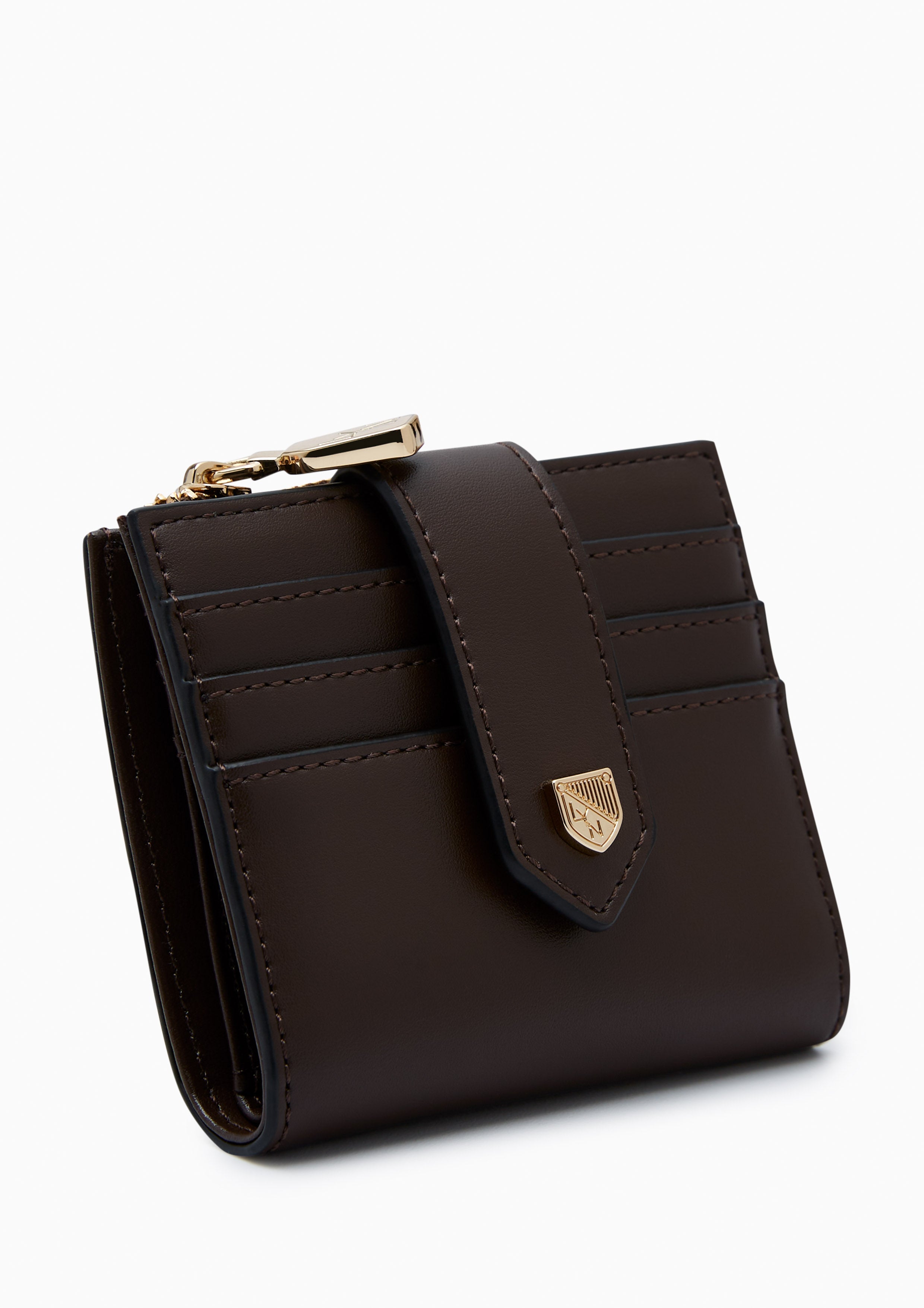 Re-Edit Slim Card Short Wallet - Dark Brown