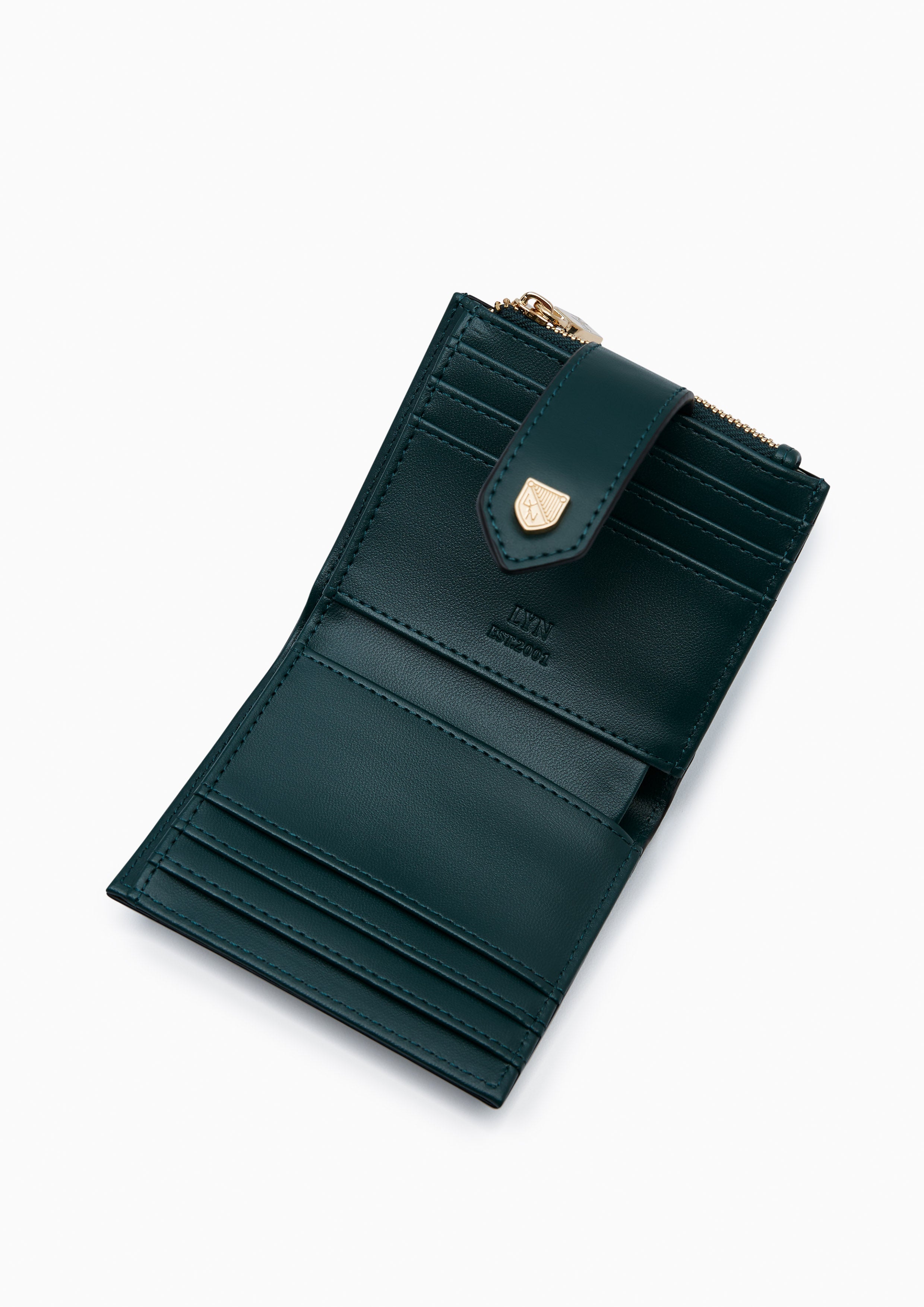 Re-Edit Slim Card Short Wallet - Dark Green