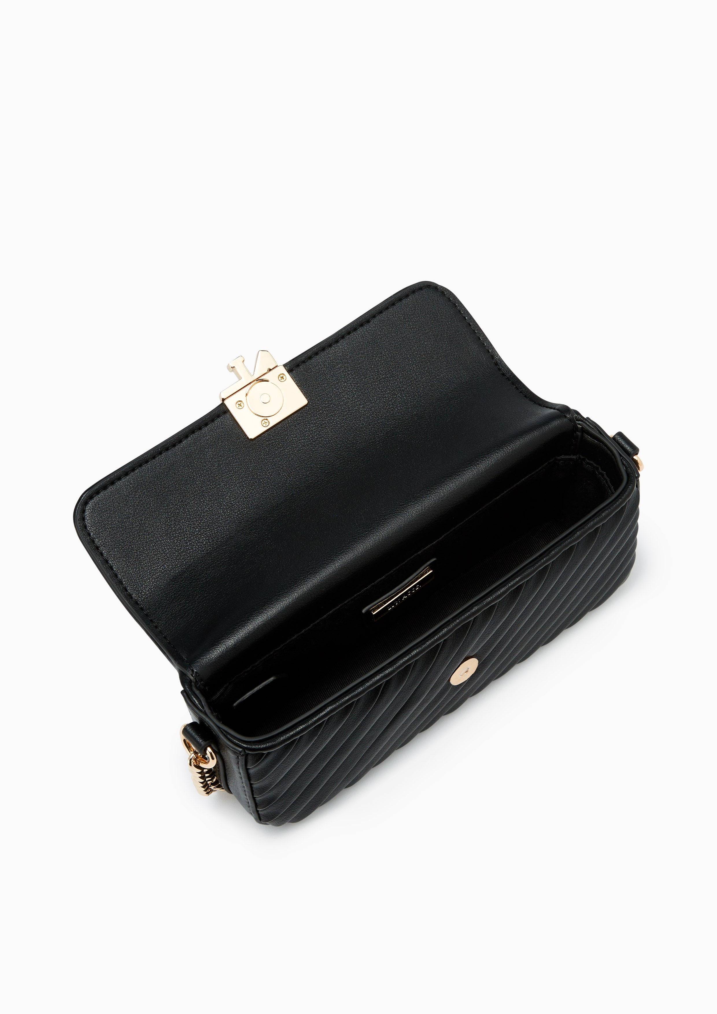 Pleat Rexha Phone Holder  Wallet On Chain - Black