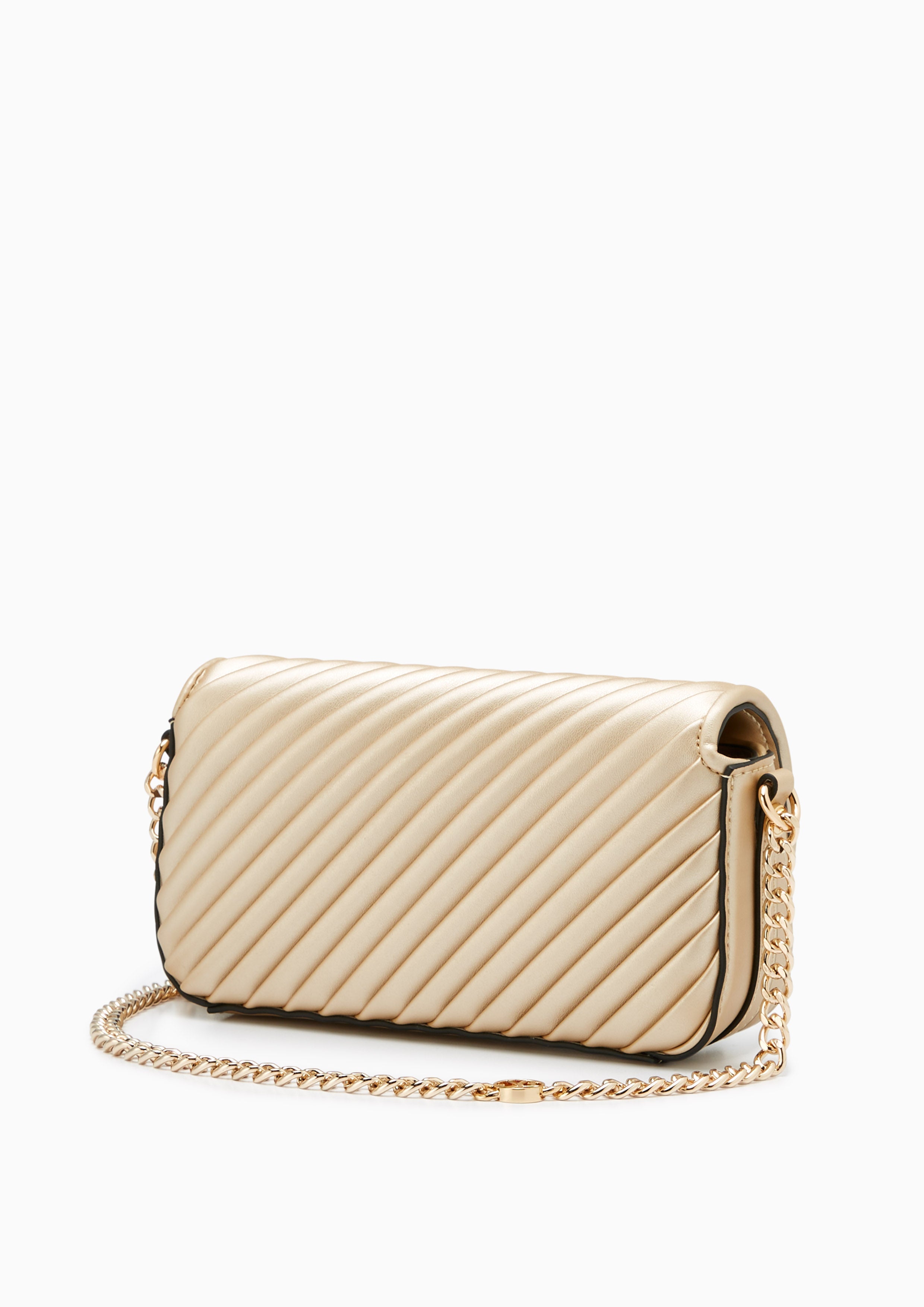 Pleat Rexha Phone Holder Wallet On Chain - Gold