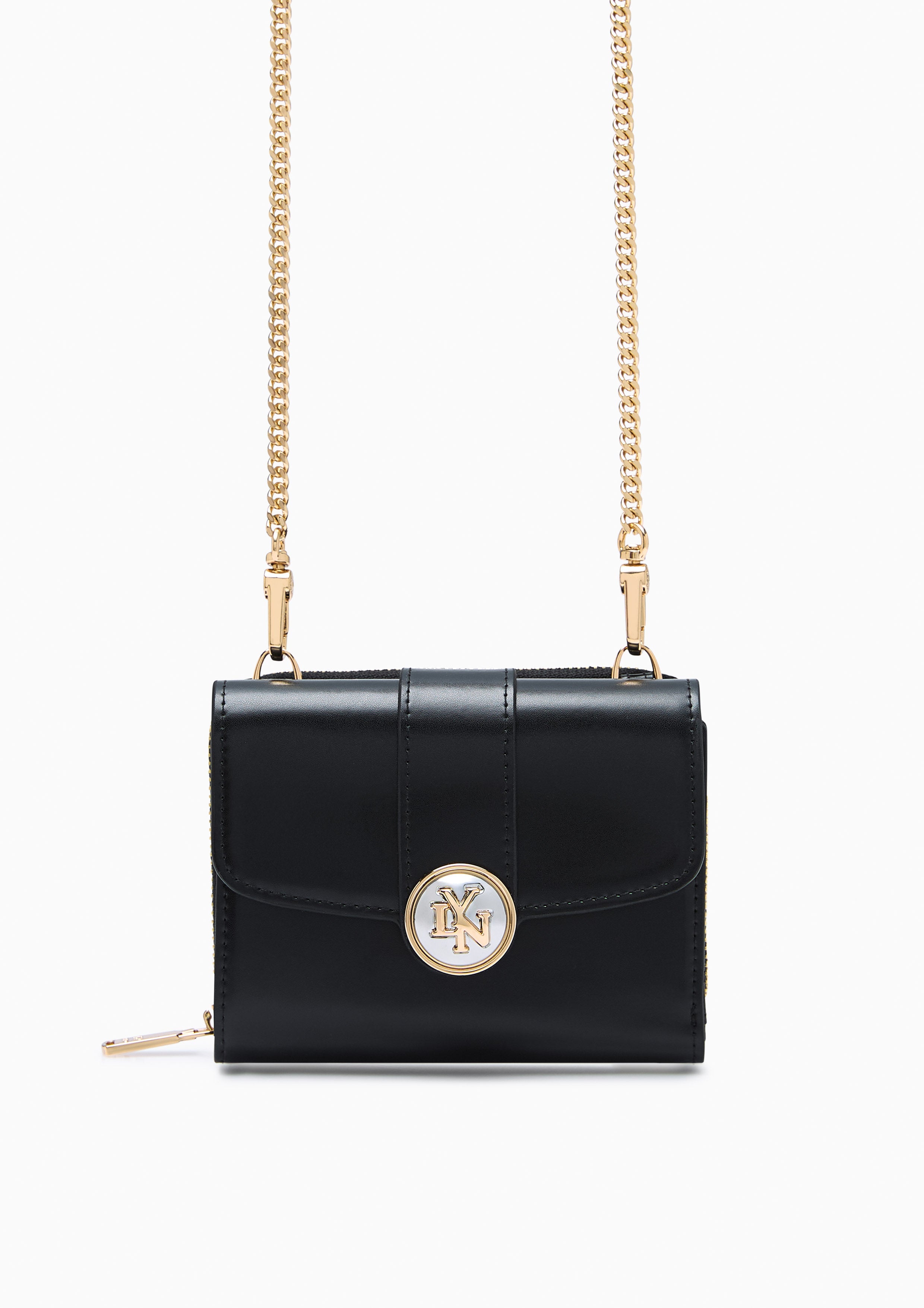 Venus Short Wallet On Chain - Black