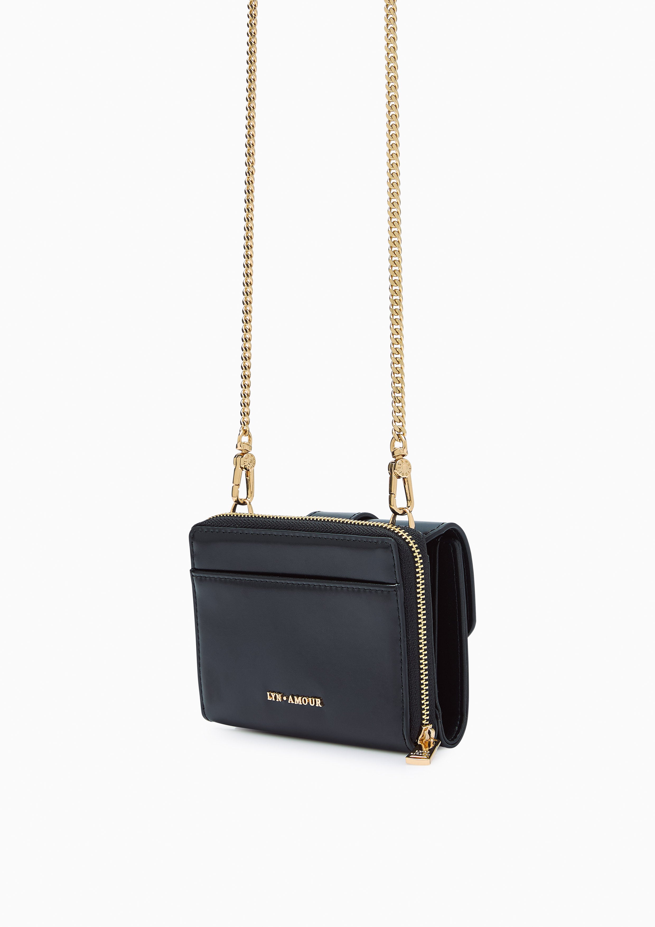 Venus Short Wallet On Chain - Black