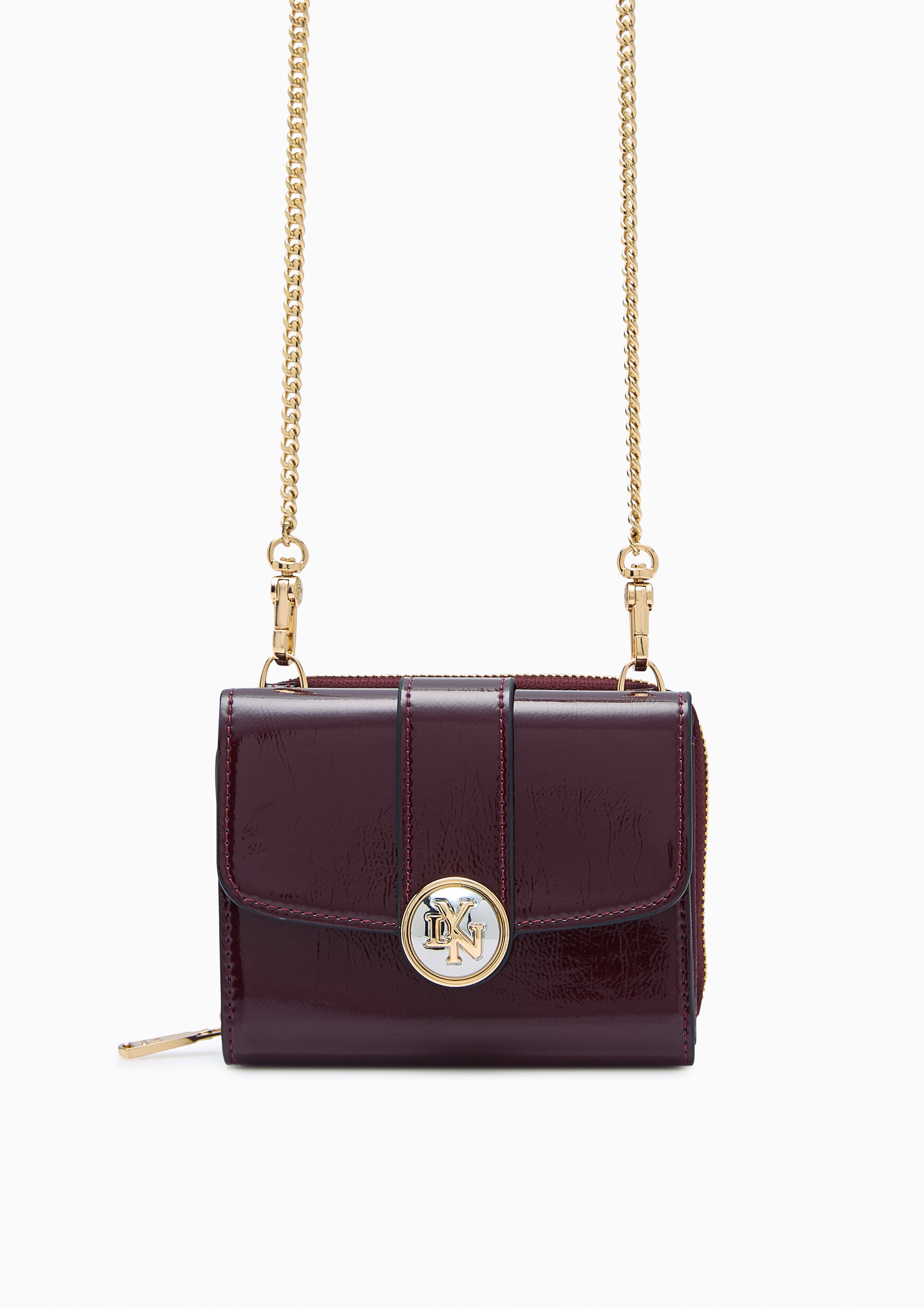 Venus Short Wallet On Chain - Dark Red