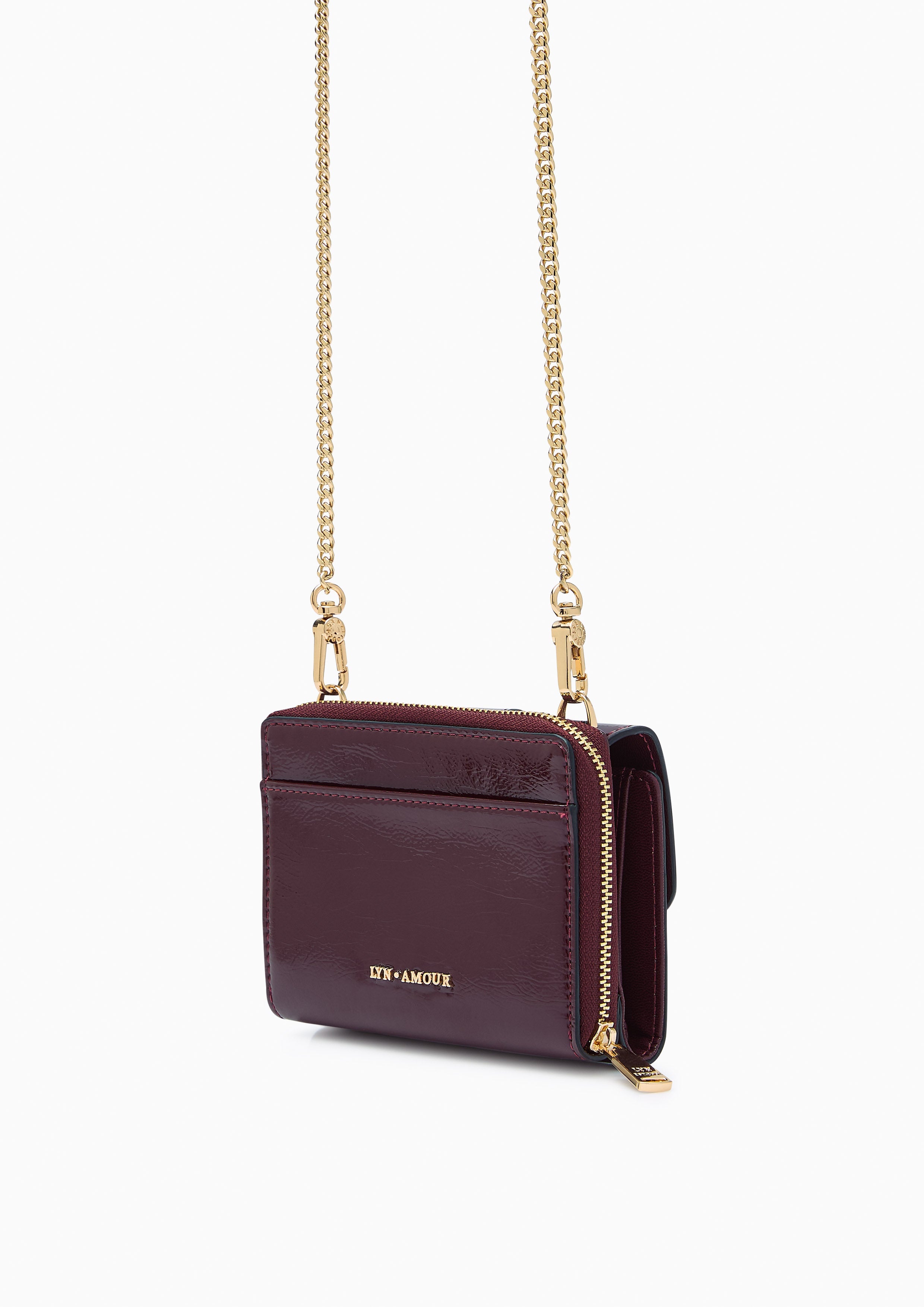 Venus Short Wallet On Chain - Dark Red