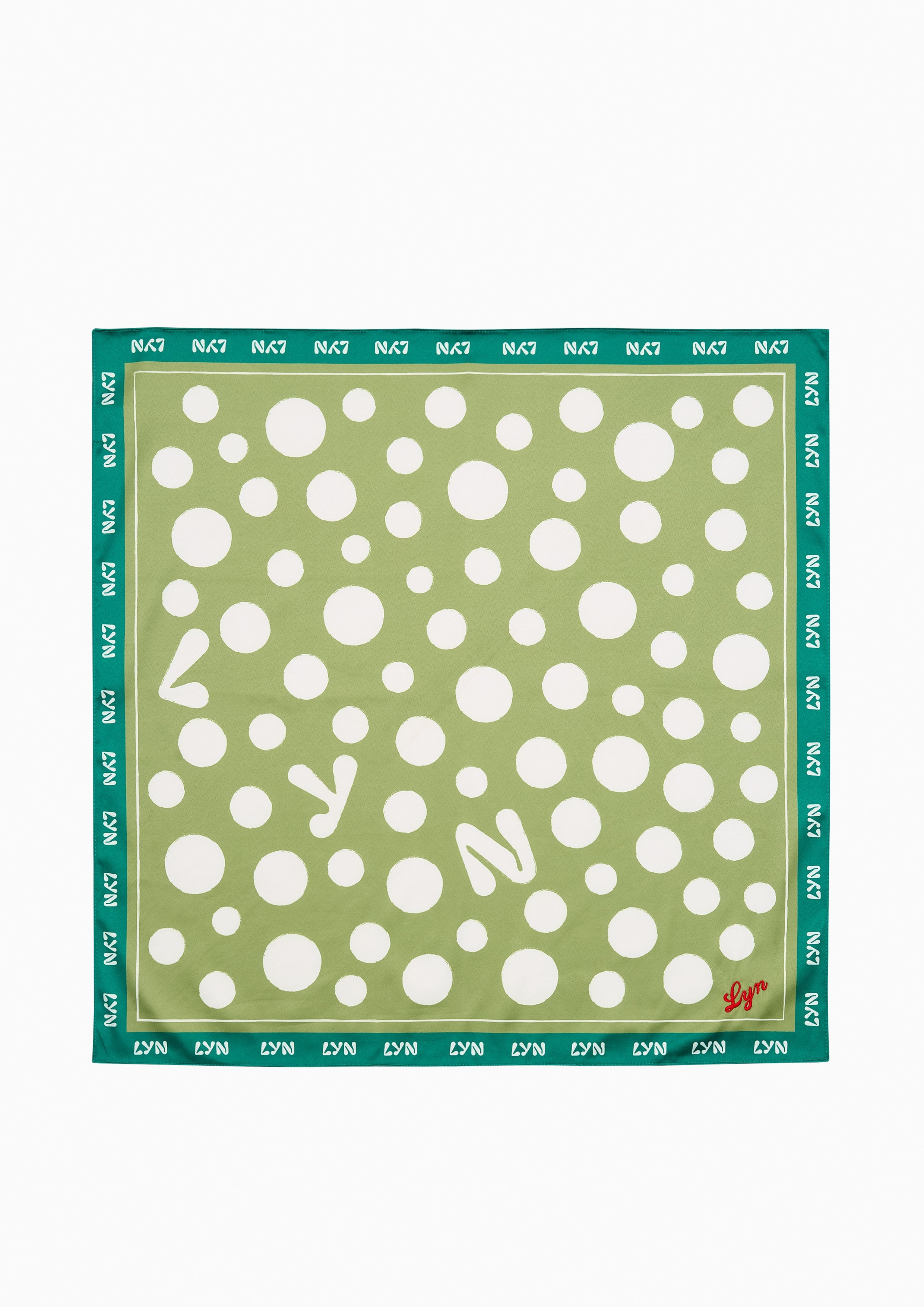 Polka Scarves And Twilly - Olive