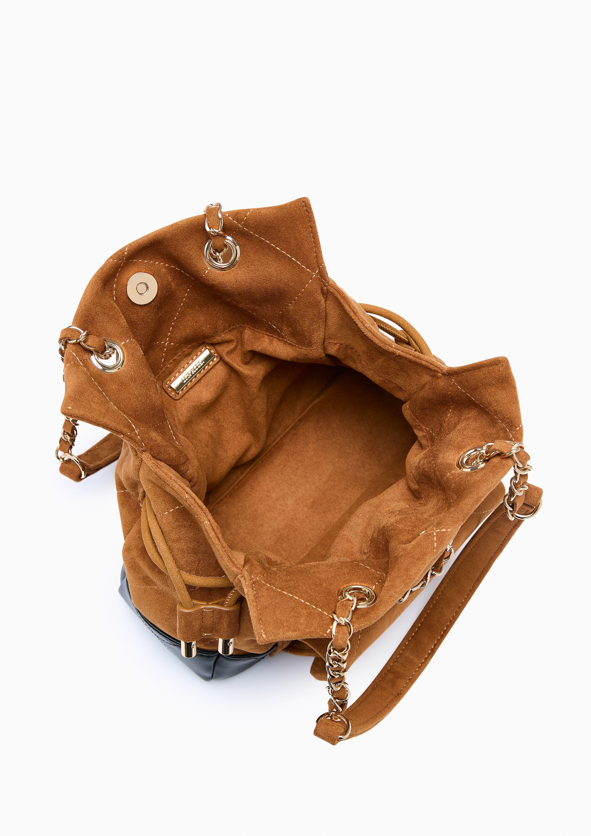 Destiny I Drawstring Bucket Bag - Brown