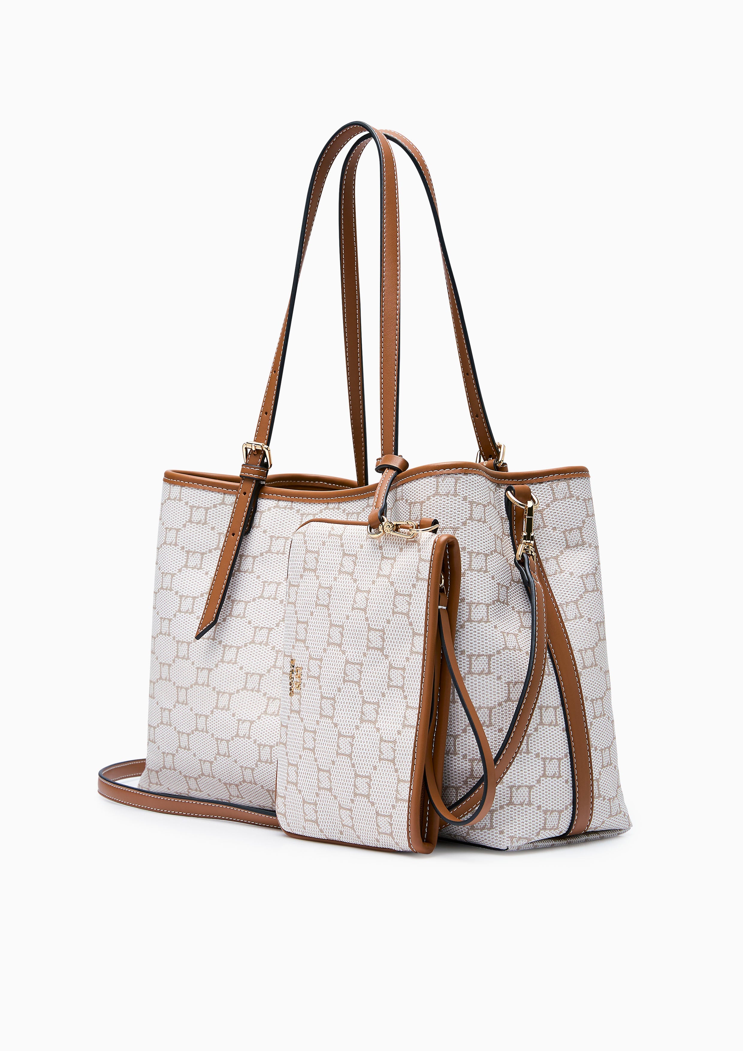 Serif  XL Tote Bag - Printed Tan