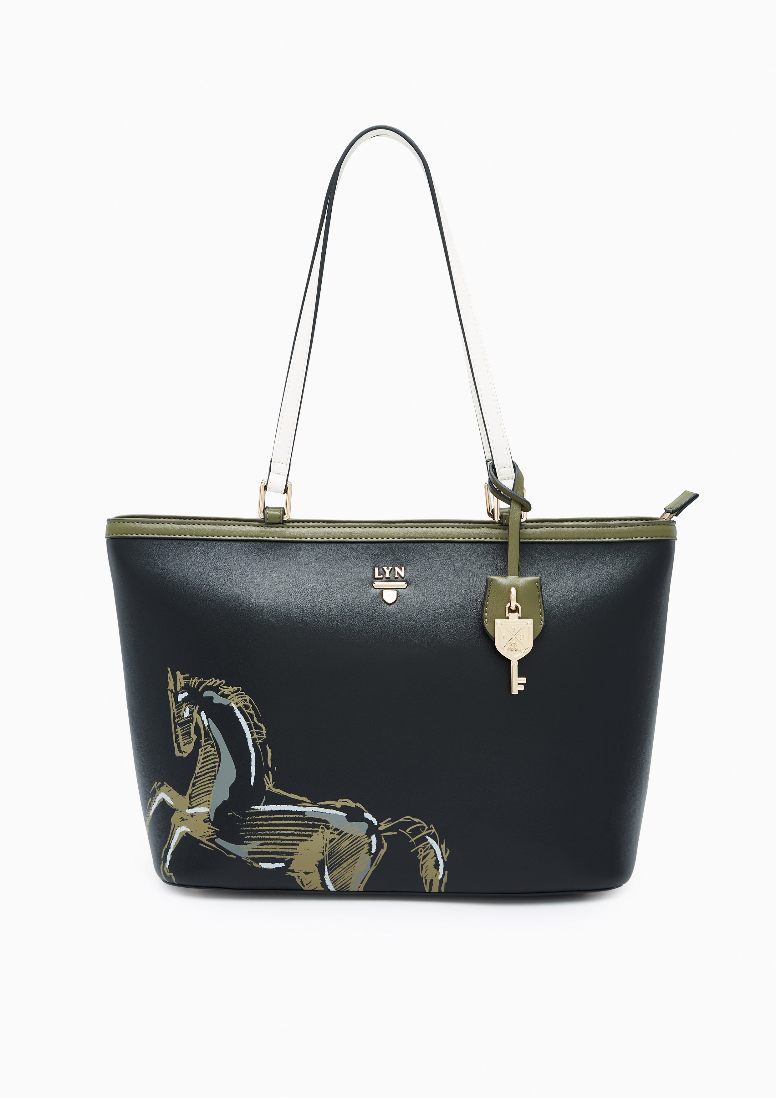 Re-Edit Mustang  L Tote Bag - Printed Black