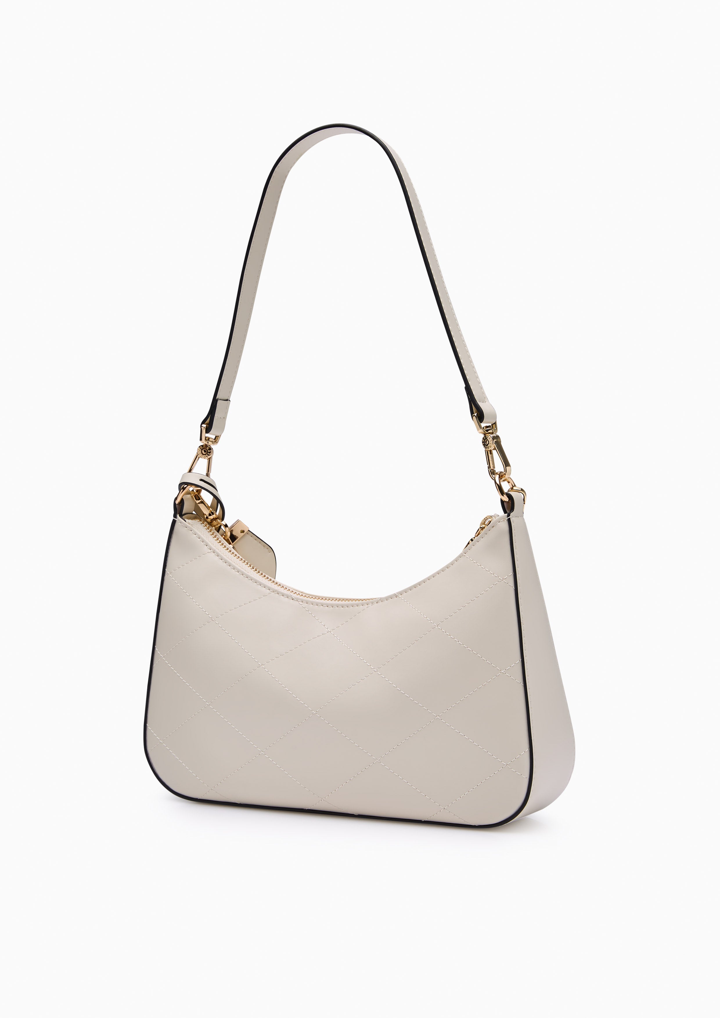 Re-Edit Rosee Quilt M Shoulder Bag - Ivory