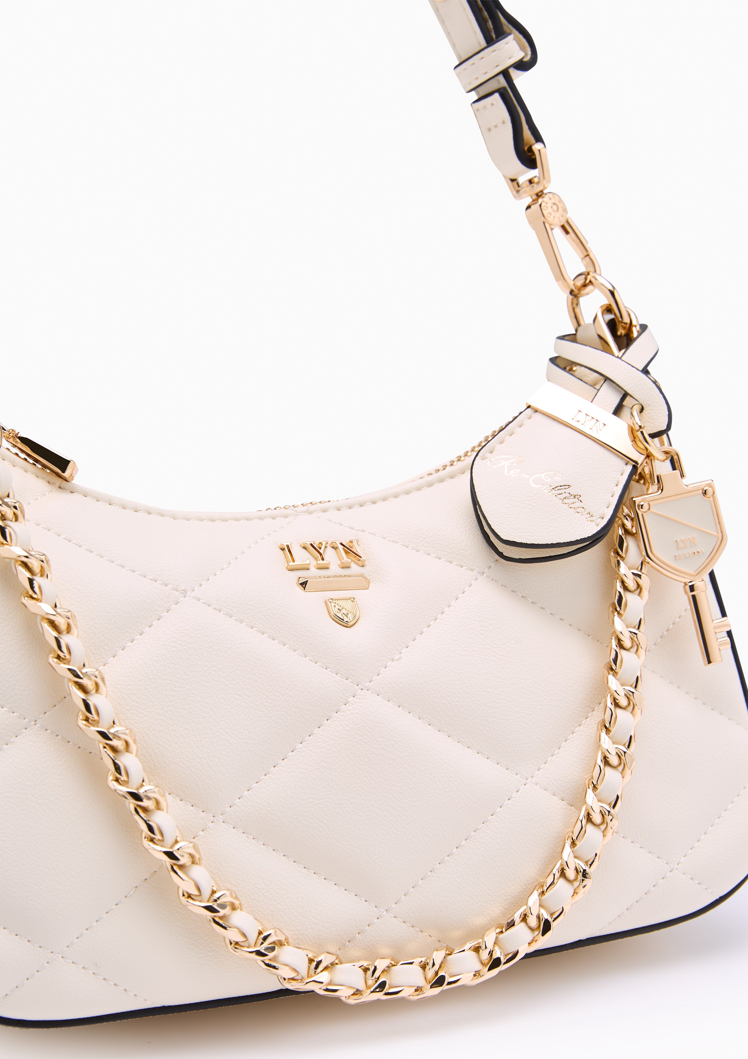 Re-Edit Rosee Quilt S Shoulder Bag - Ivory