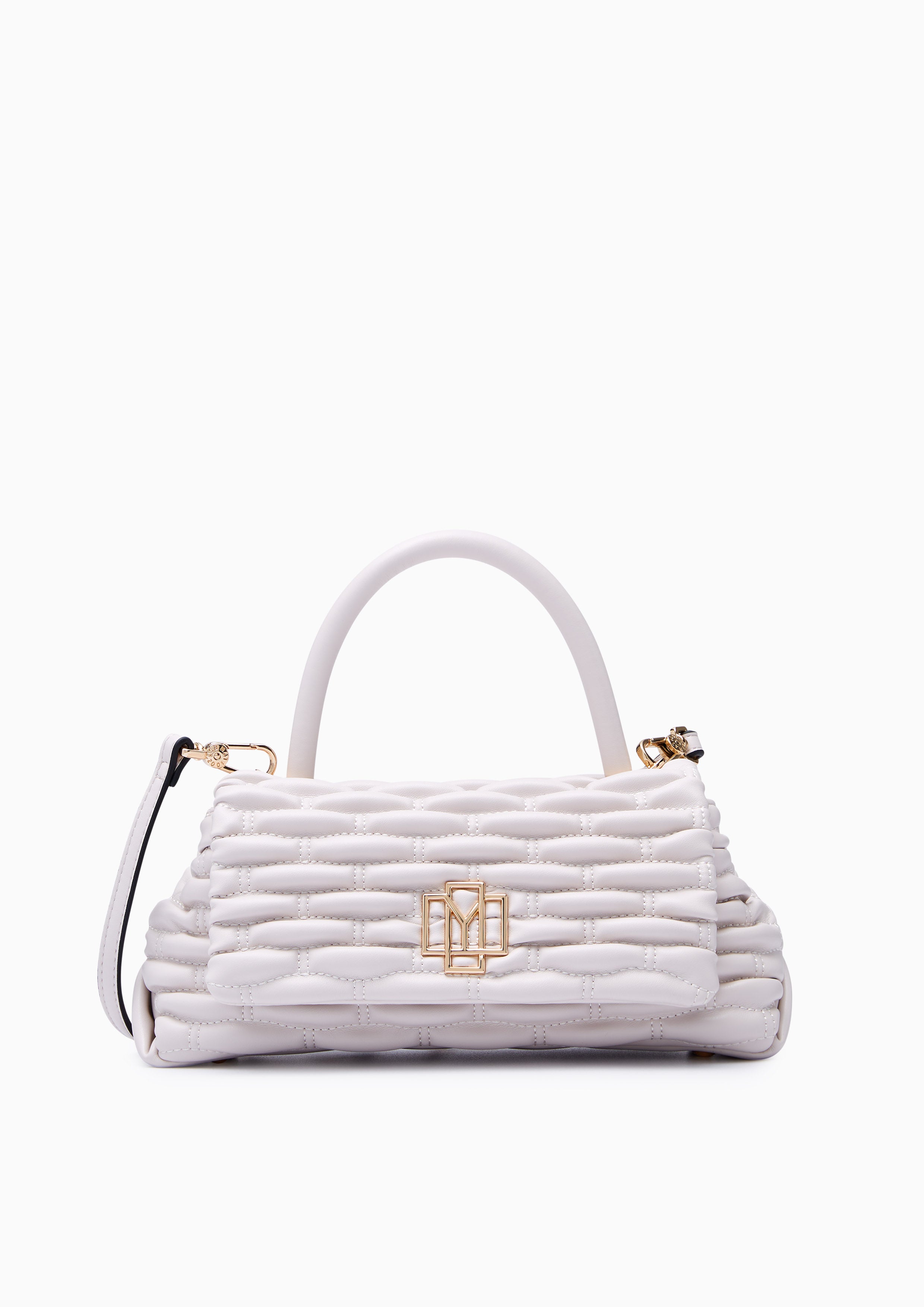 Berlyn Quilt Top Handle Handbag - Ivory