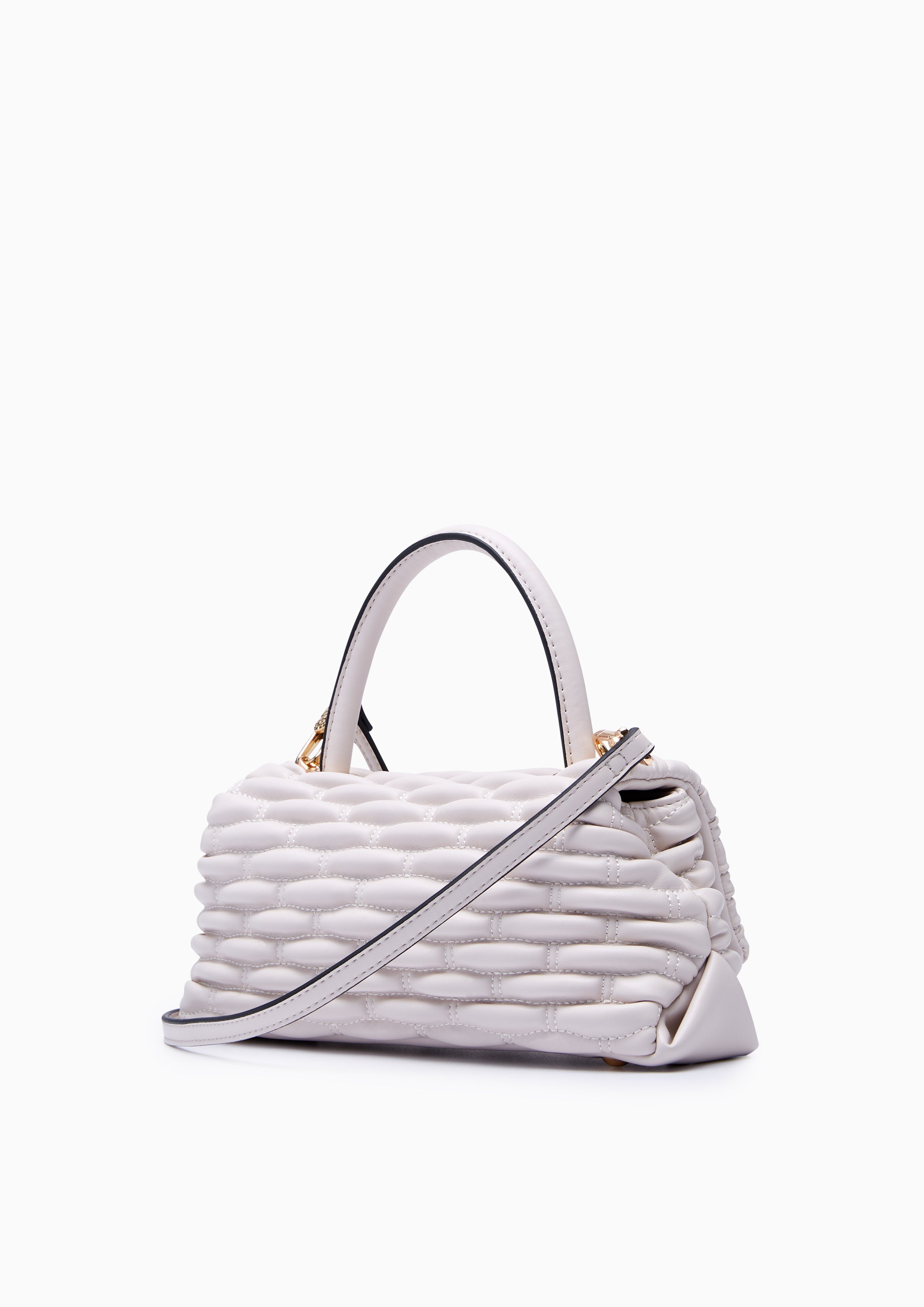 Berlyn Quilt Top Handle Handbag - Ivory
