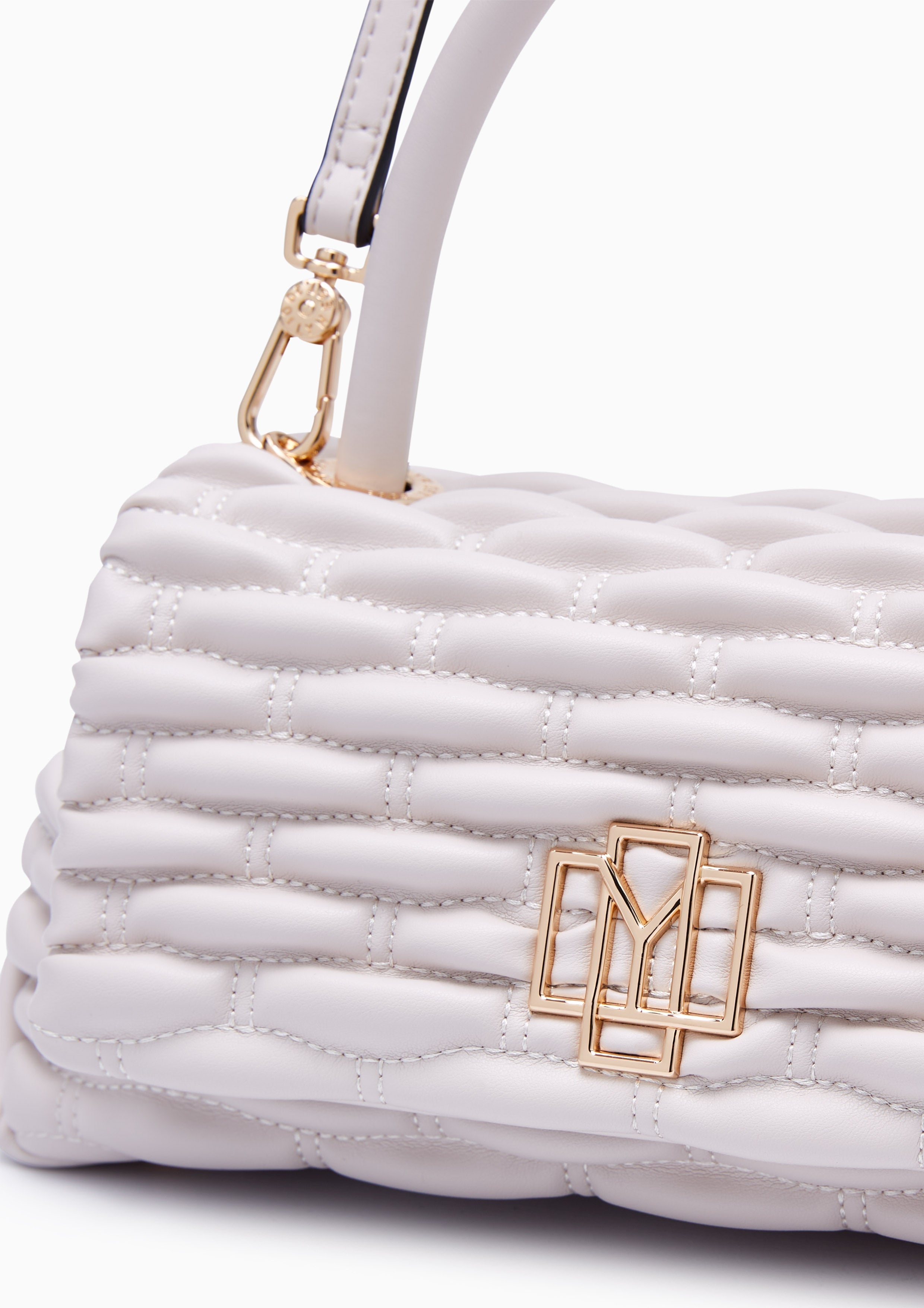 Berlyn Quilt Top Handle Handbag - Ivory