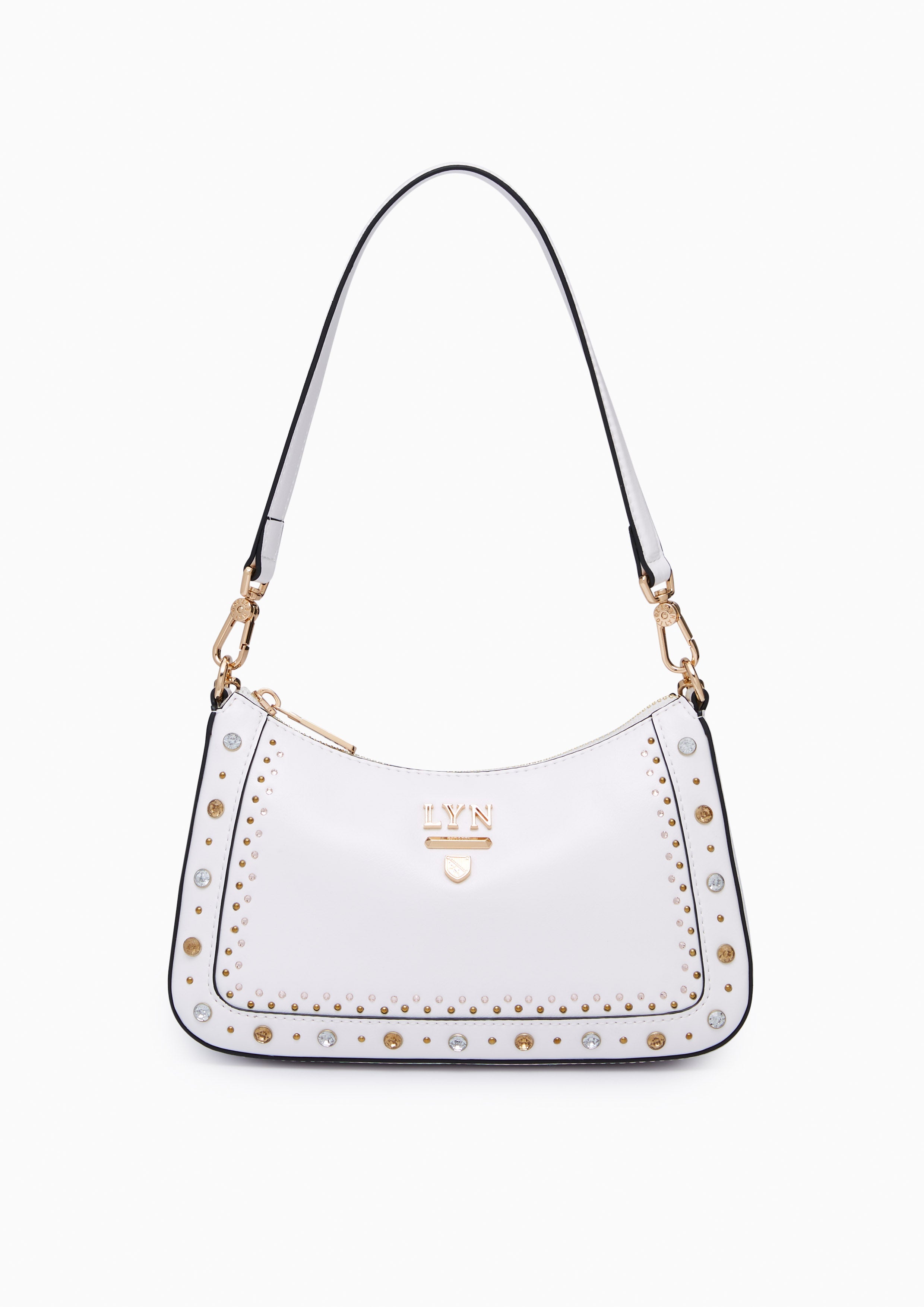 Tricia Avant Crystal Shoulder Bag - White