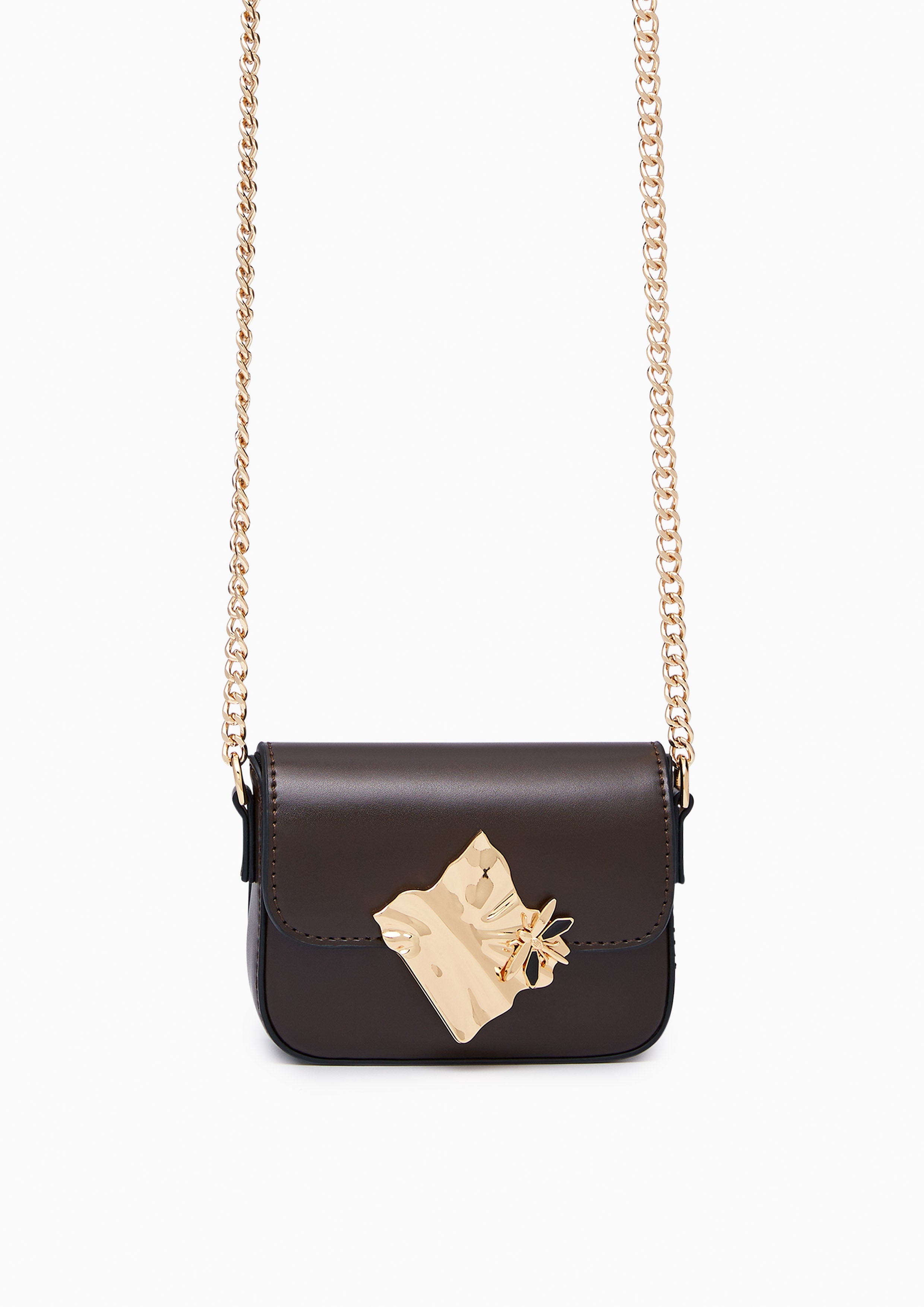 Voda Infinite Mini  Crossbody Bag - Dark Brown