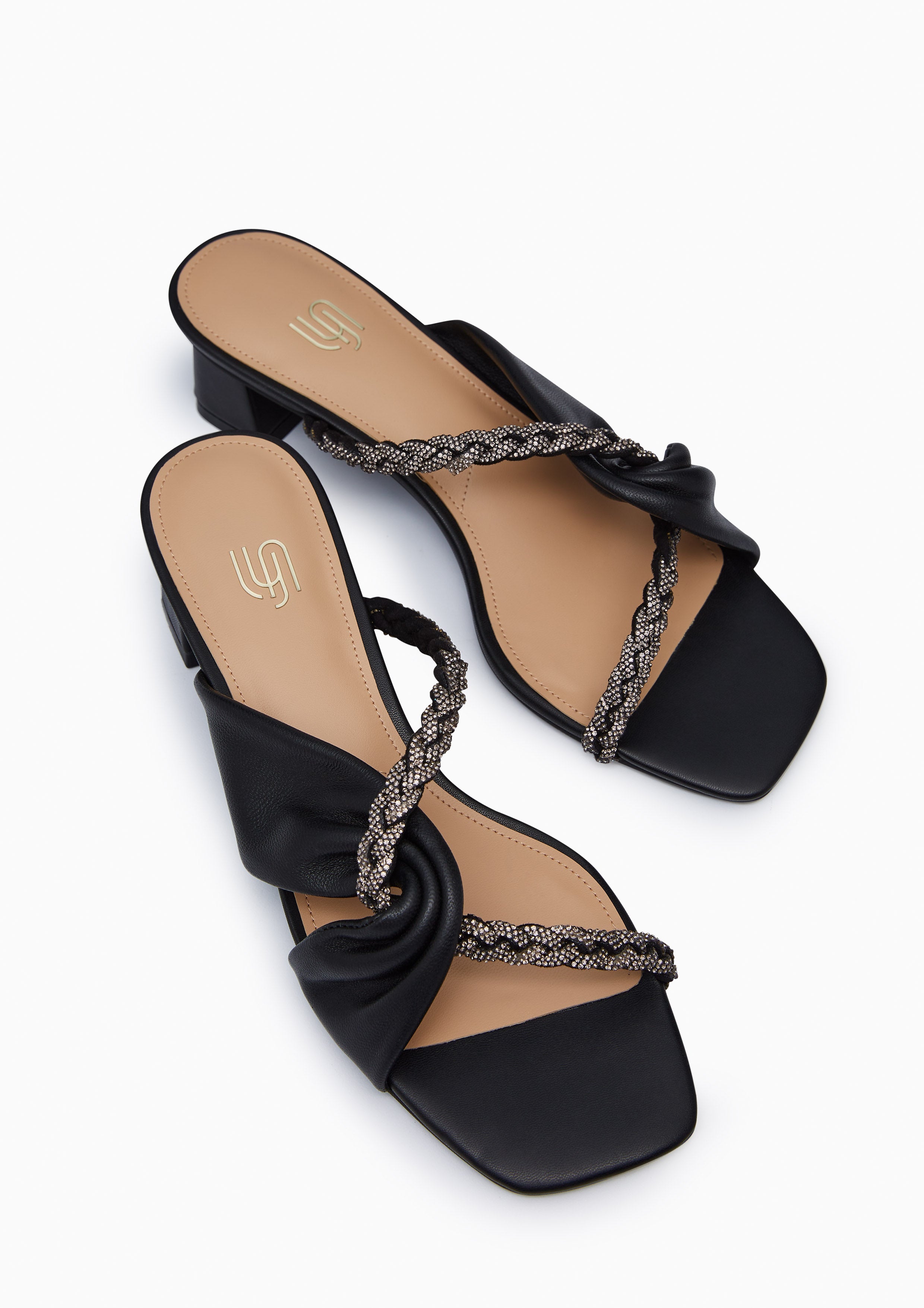 Promise Pleat Infinite Flats And Sandals - Black