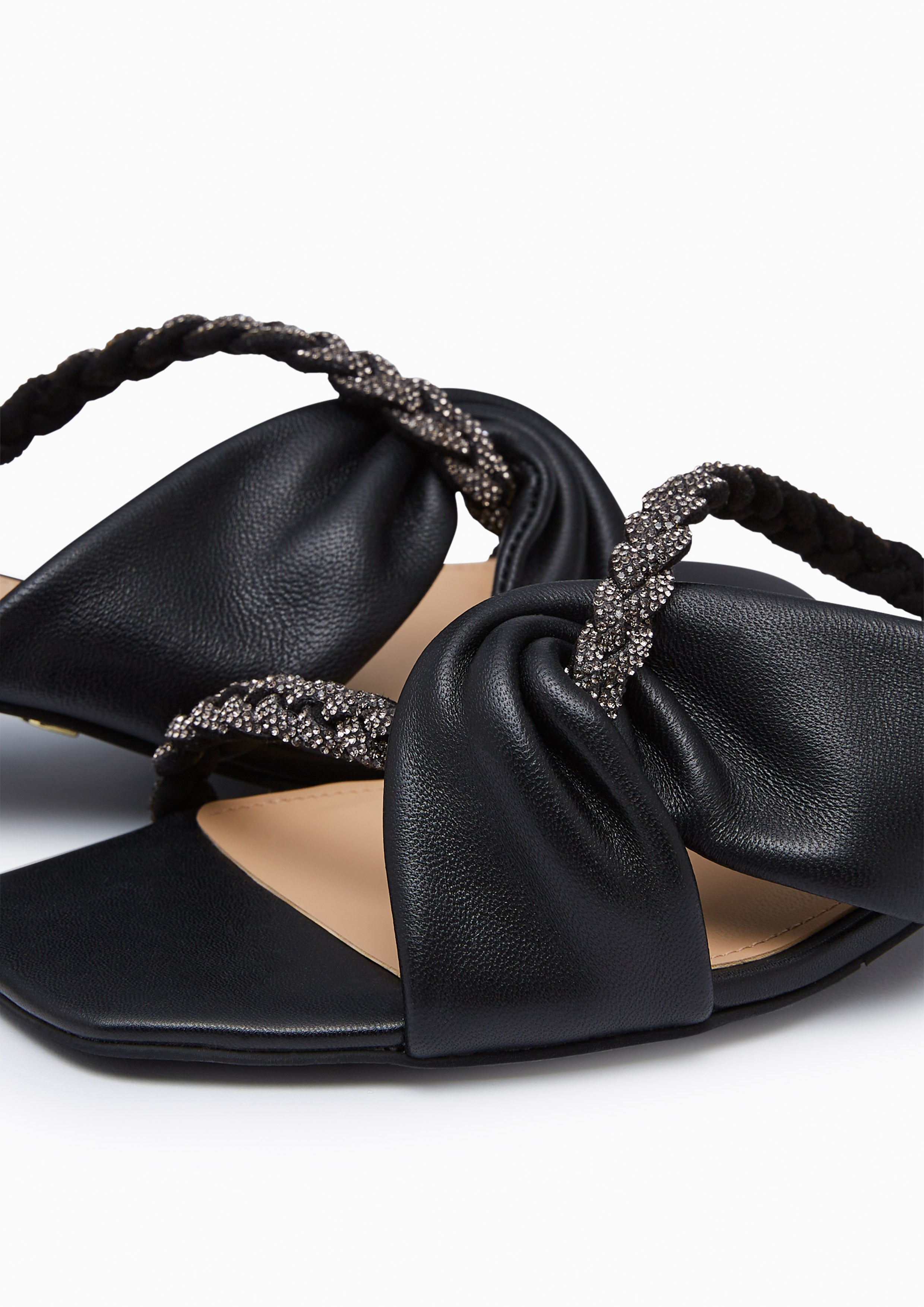 Promise Pleat Infinite Flats And Sandals - Black