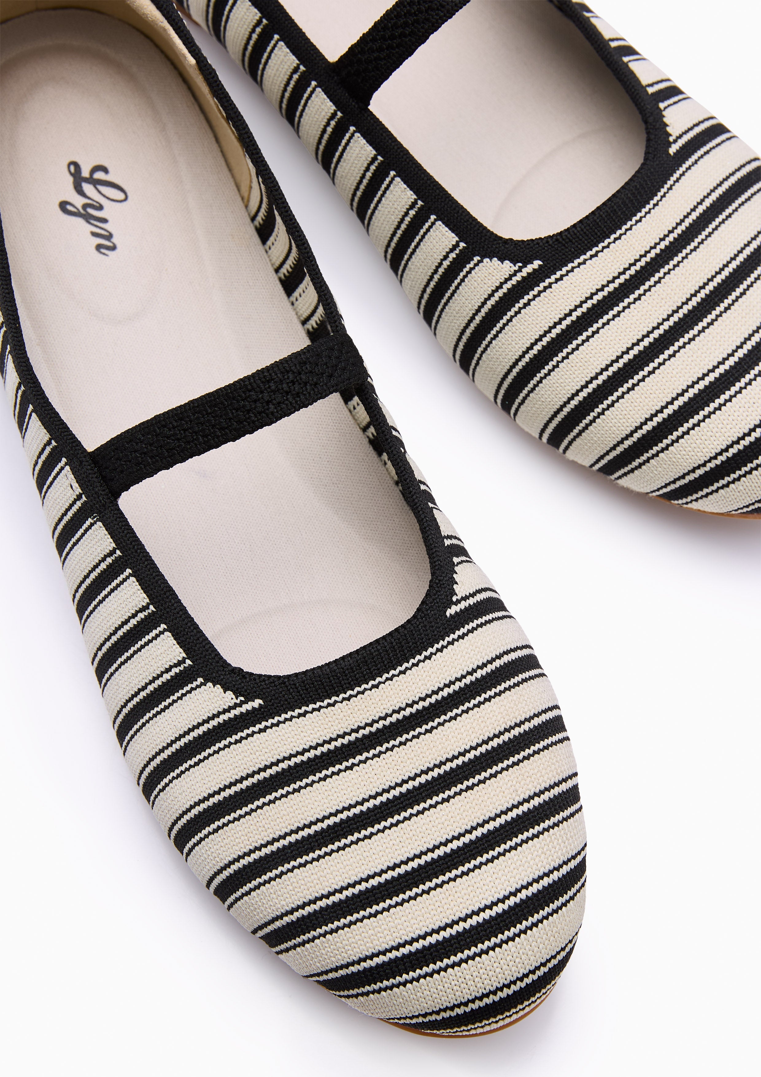 Gloria Flats And Sandals - Striped Black