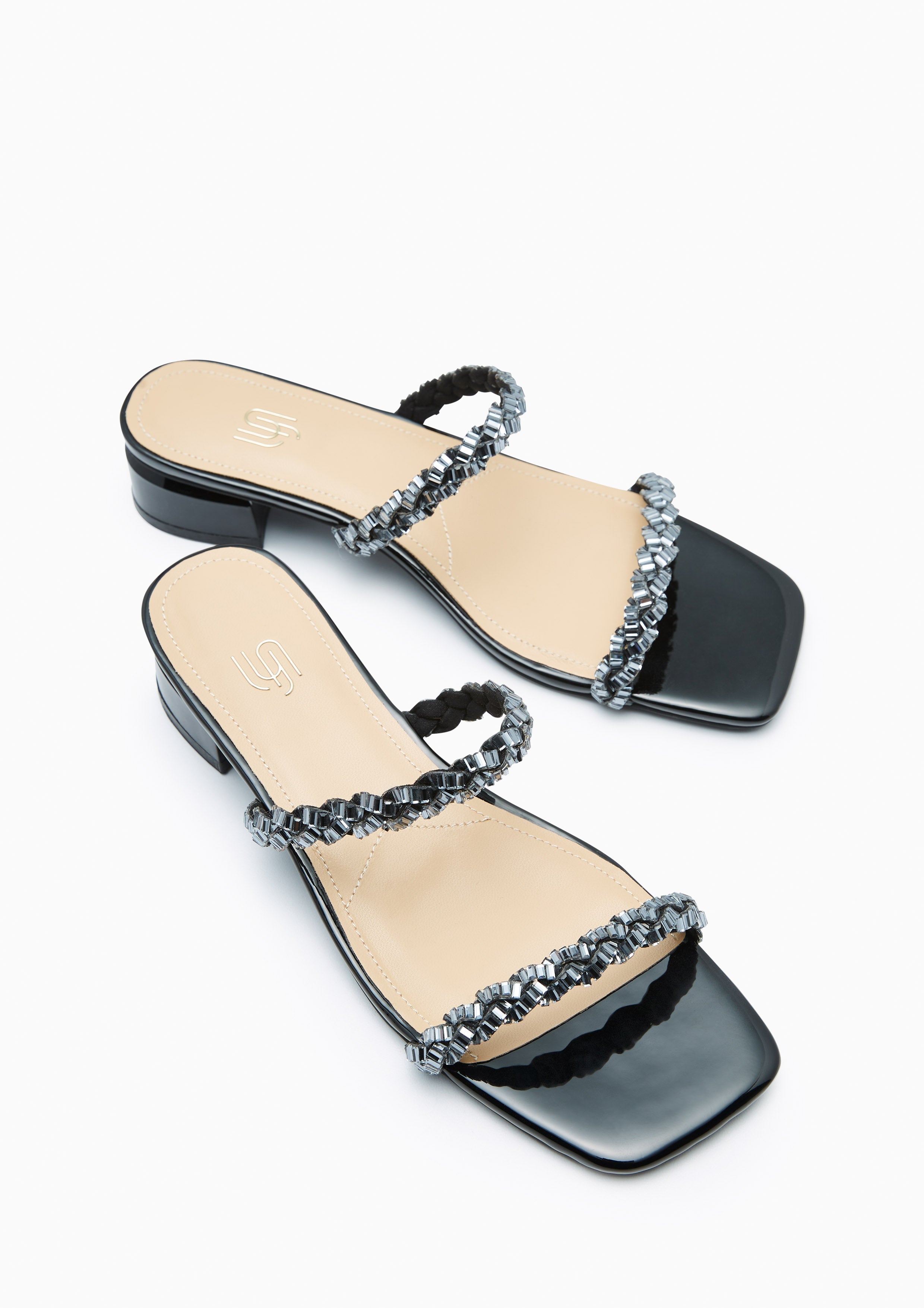 Promise Square Infinite Flats And Sandals - Black