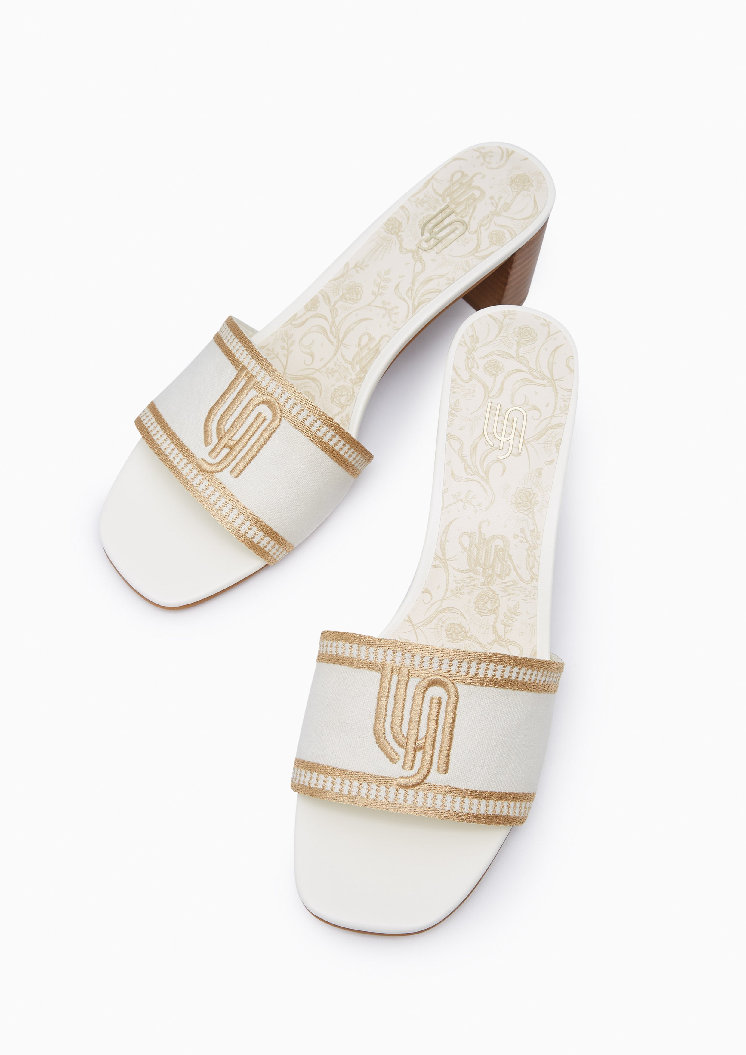 Maiden Mid Stack Infinite Flats And Sandals - Ivory