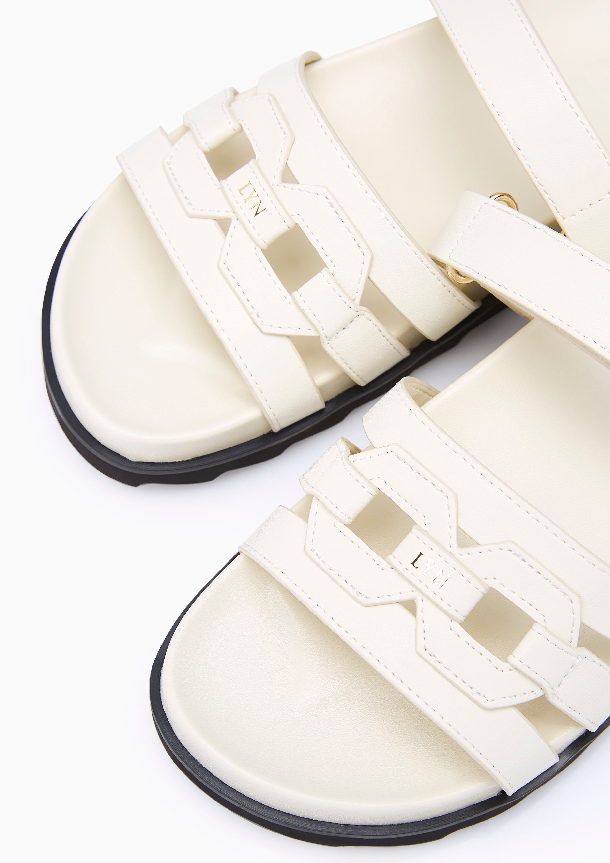 Chain Slide Flats And Sandals - Ivory