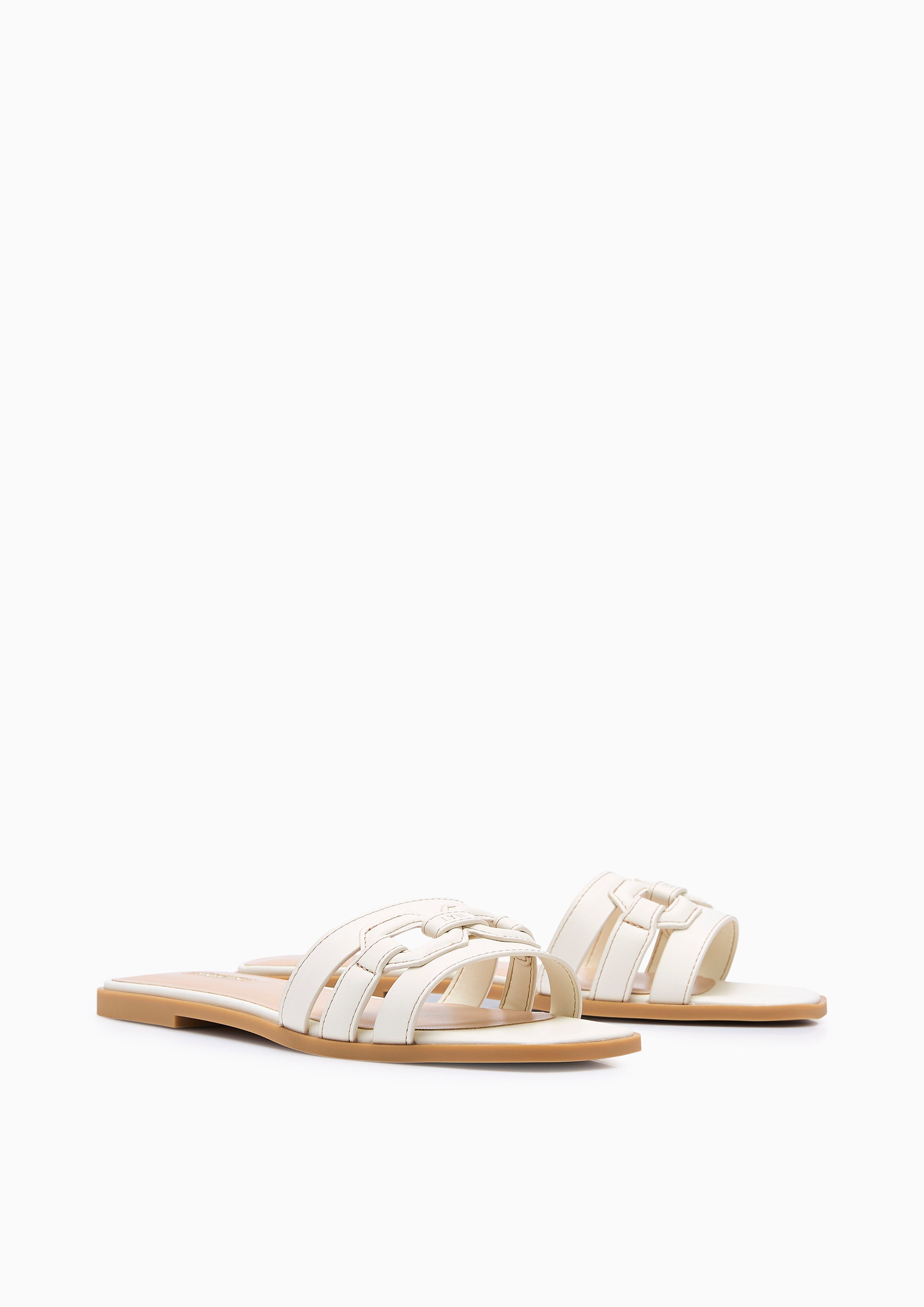 Chain Flats And Sandals - Ivory