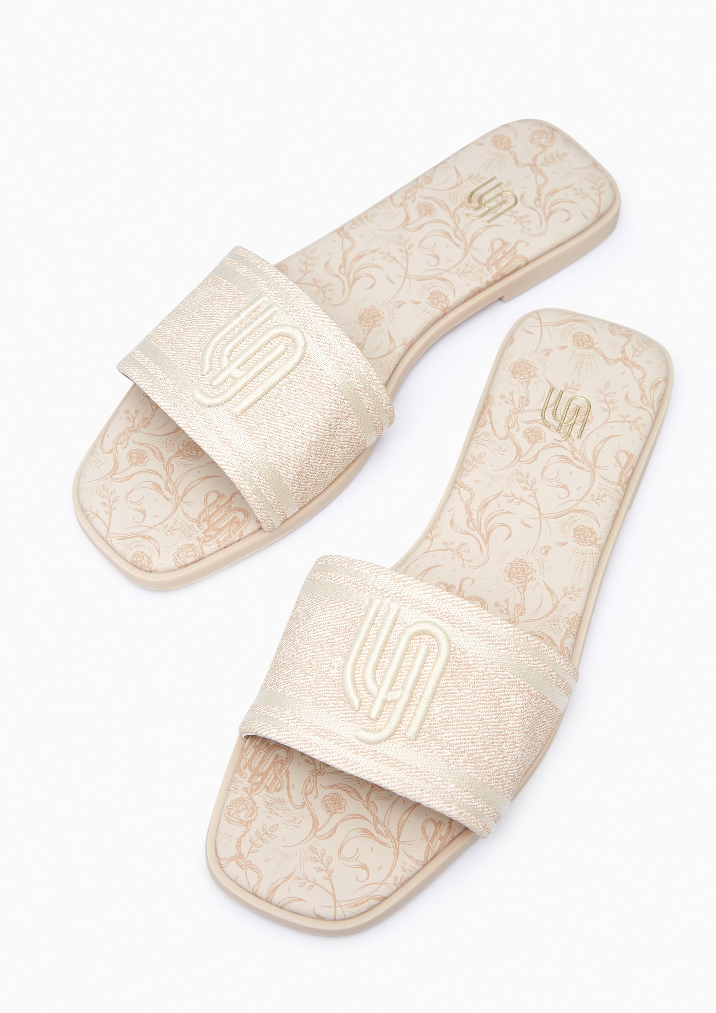 Maiden Denim Flat Infinite Flats And Sandals - Biege Variation 2