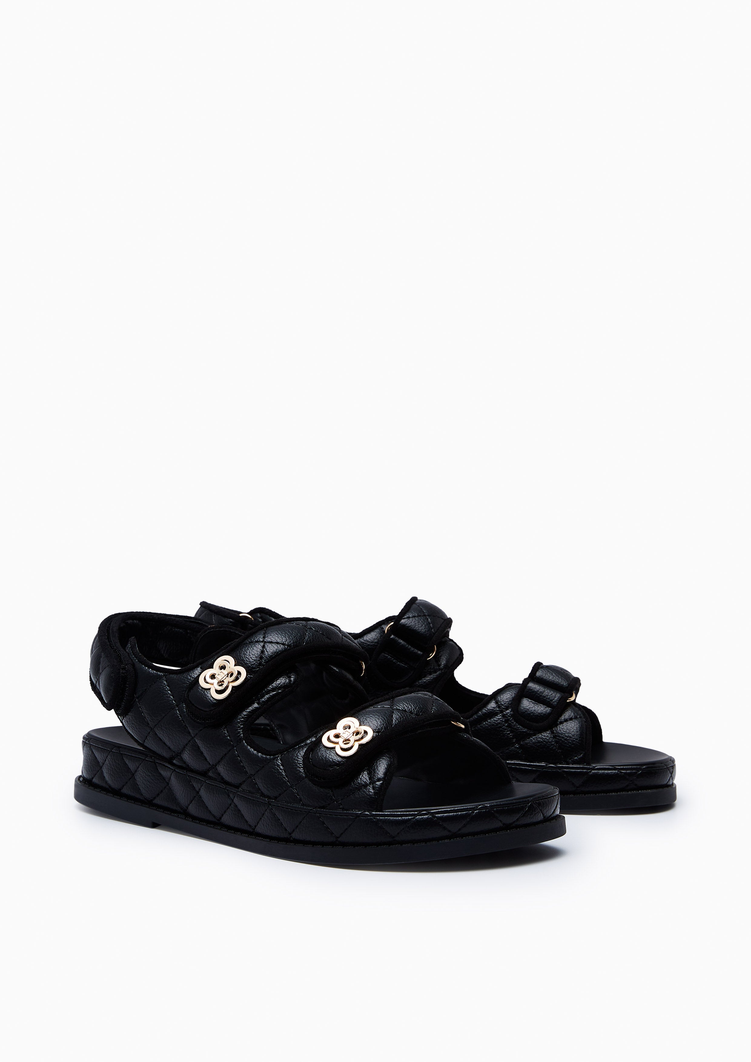 Lexi Binding Flats And Sandals - Black