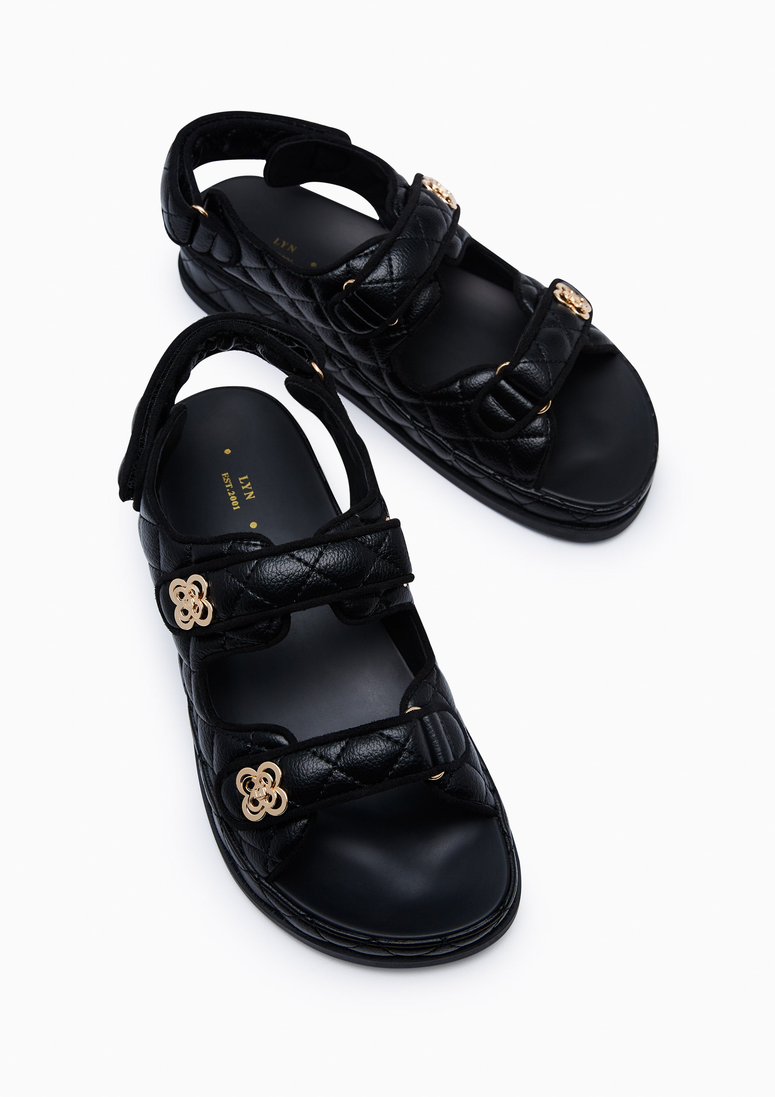 Lexi Binding Flats And Sandals - Black