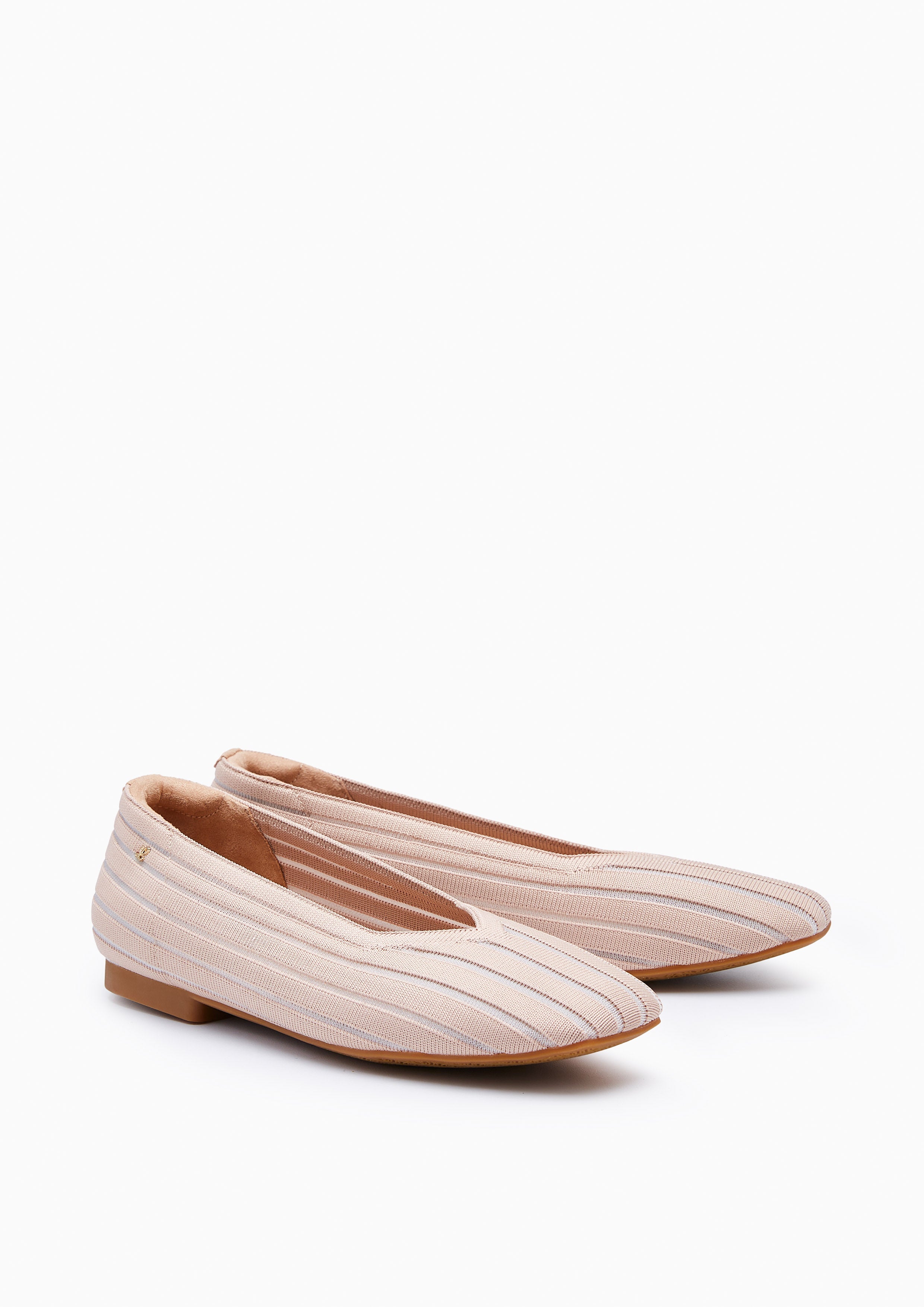 Charm Stripe  Flats And Sandals - Nude