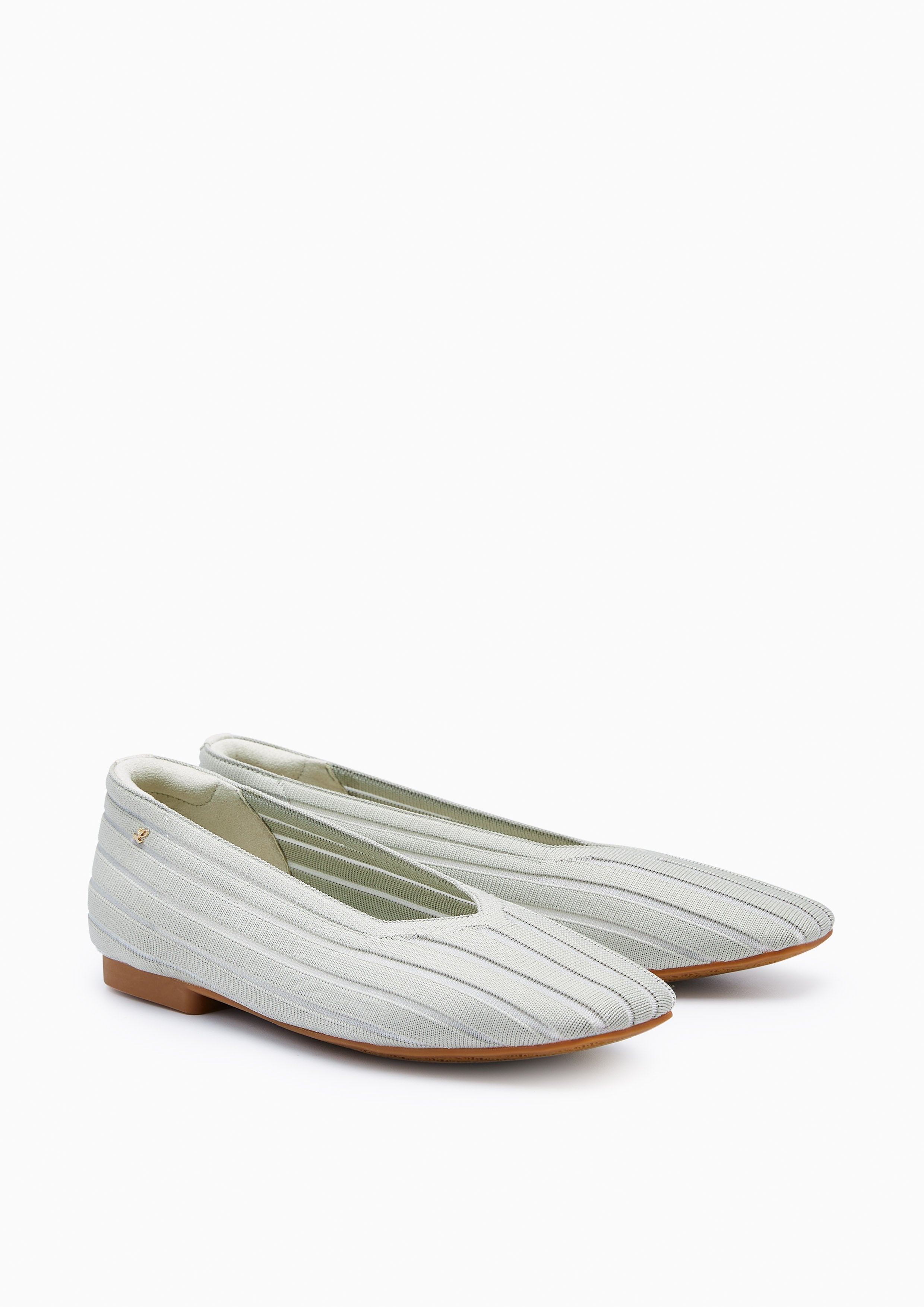 Charm Stripe  Flats And Sandals - Light Green