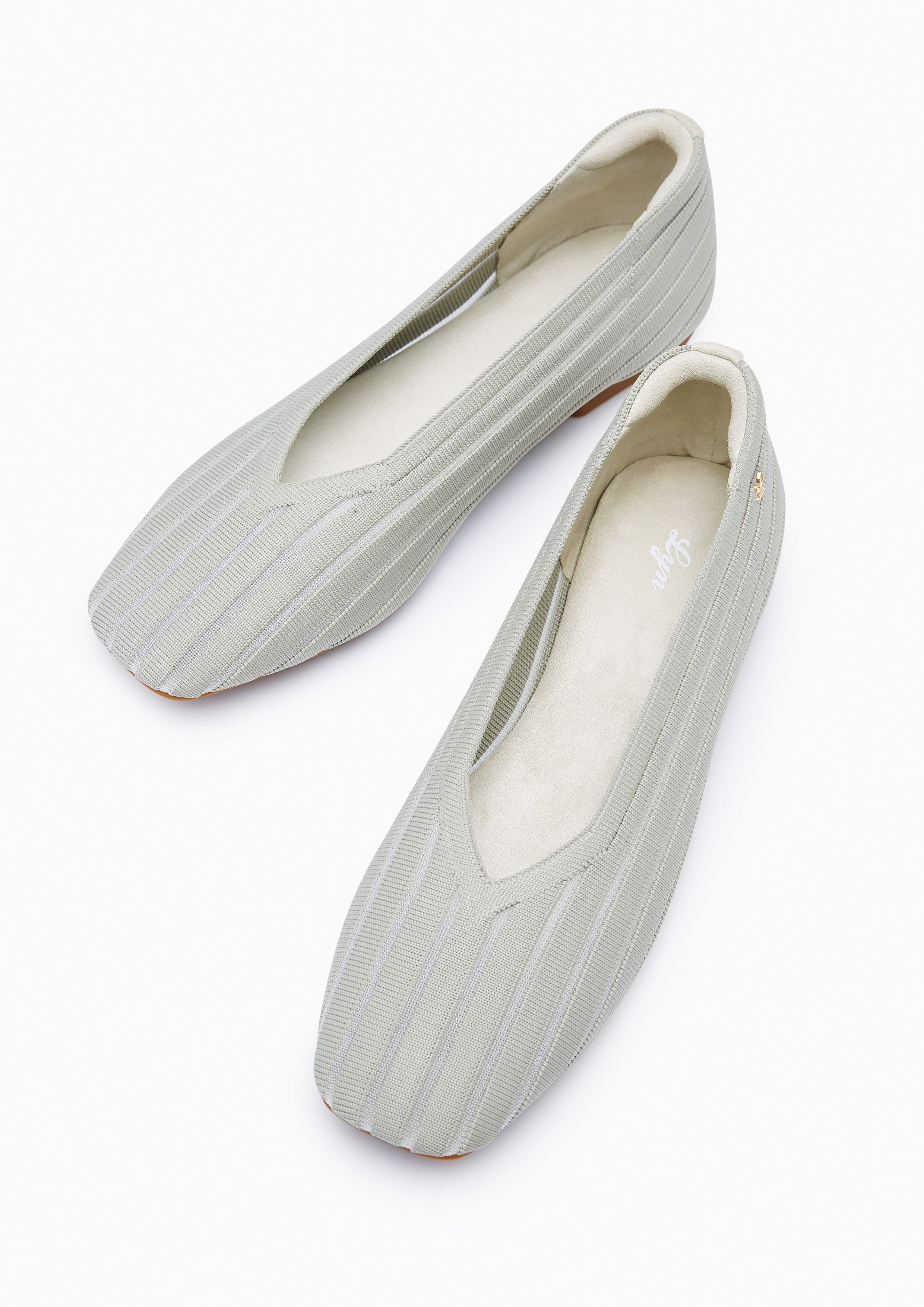 Charm Stripe  Flats And Sandals - Light Green