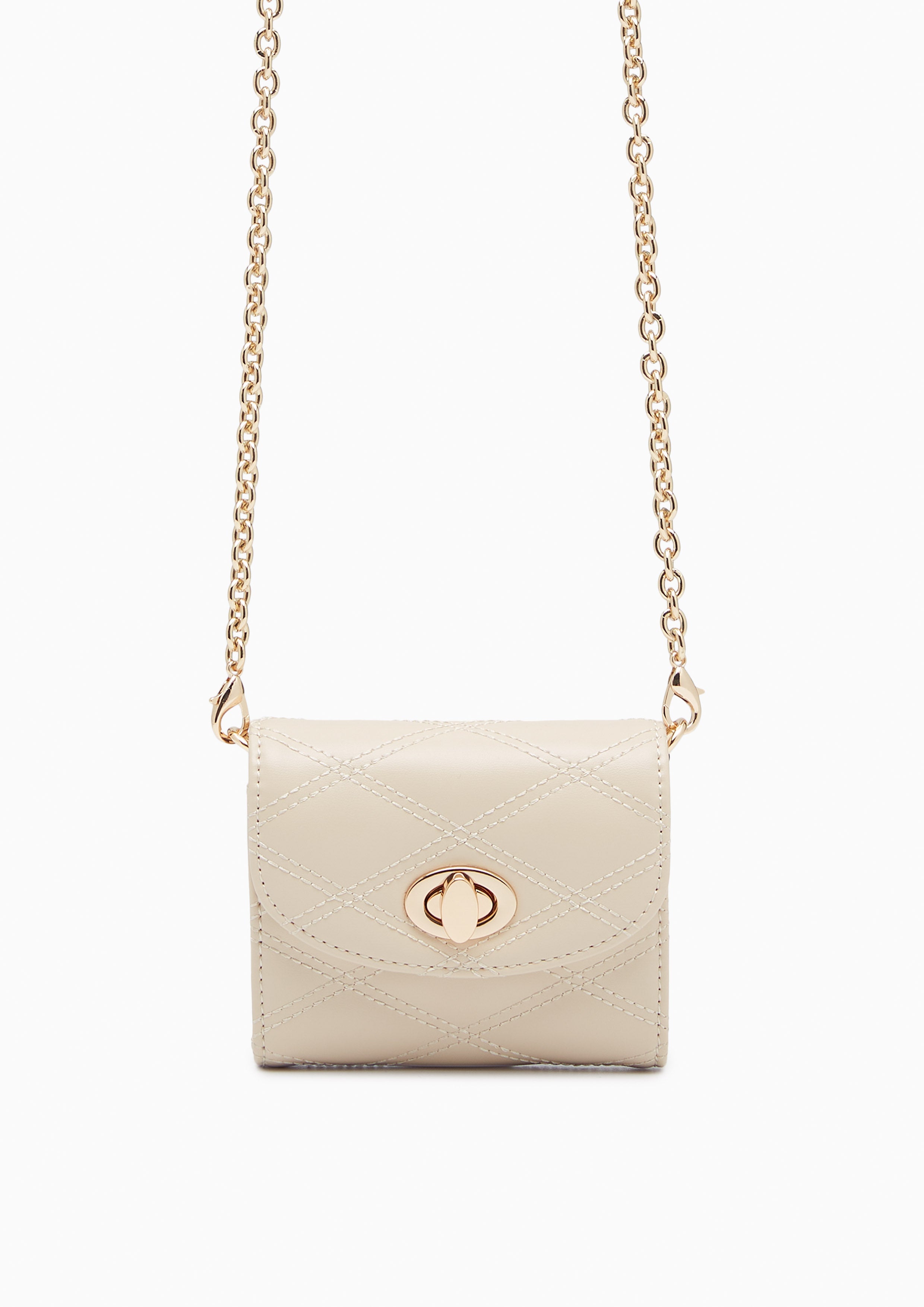 Barley Short Wallet On Chain - Light Beige