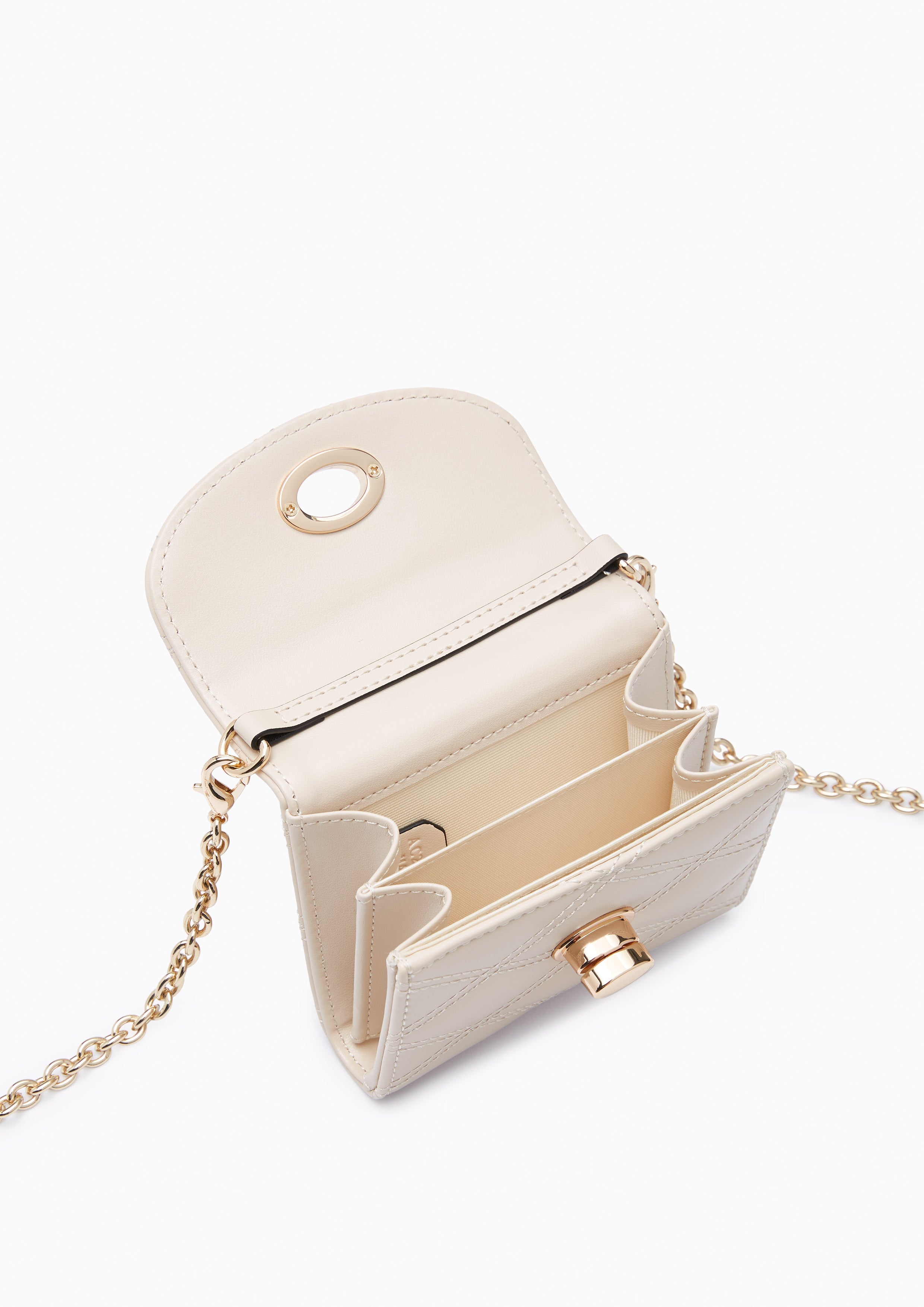 Barley Short Wallet On Chain - Light Beige