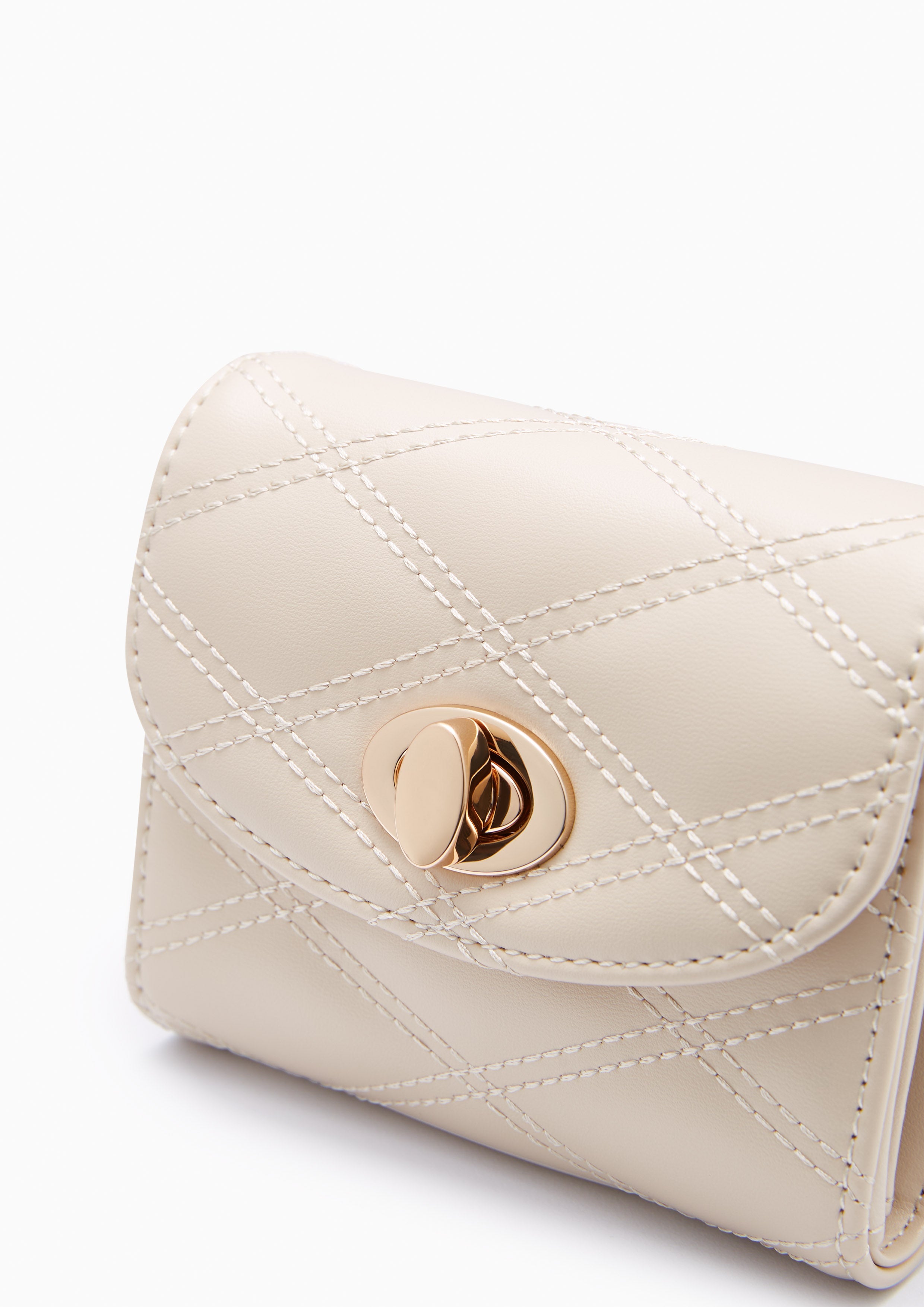 Barley Short Wallet On Chain - Light Beige