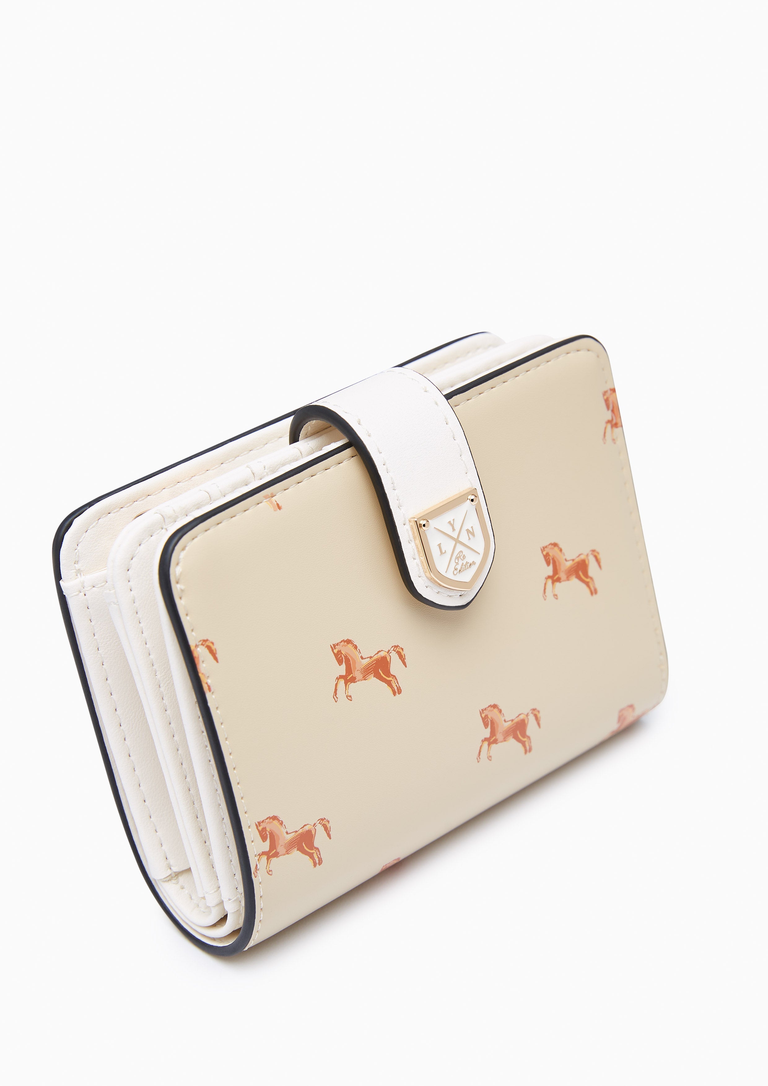 Re-Edit Mustang Wallet - Printed Beige