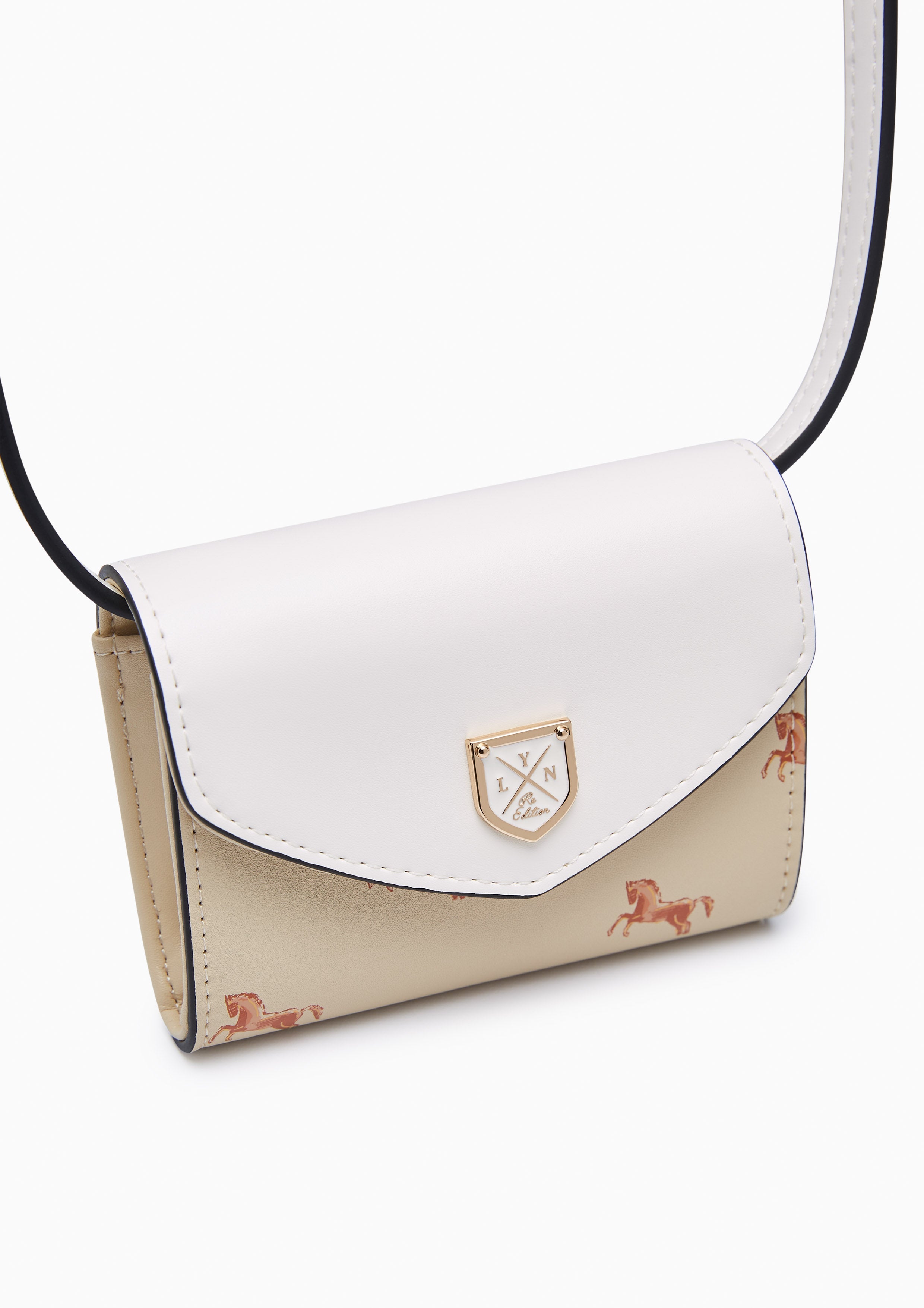 Re-Edit Mustang Short Wallet On Chain - Printed Ivory
