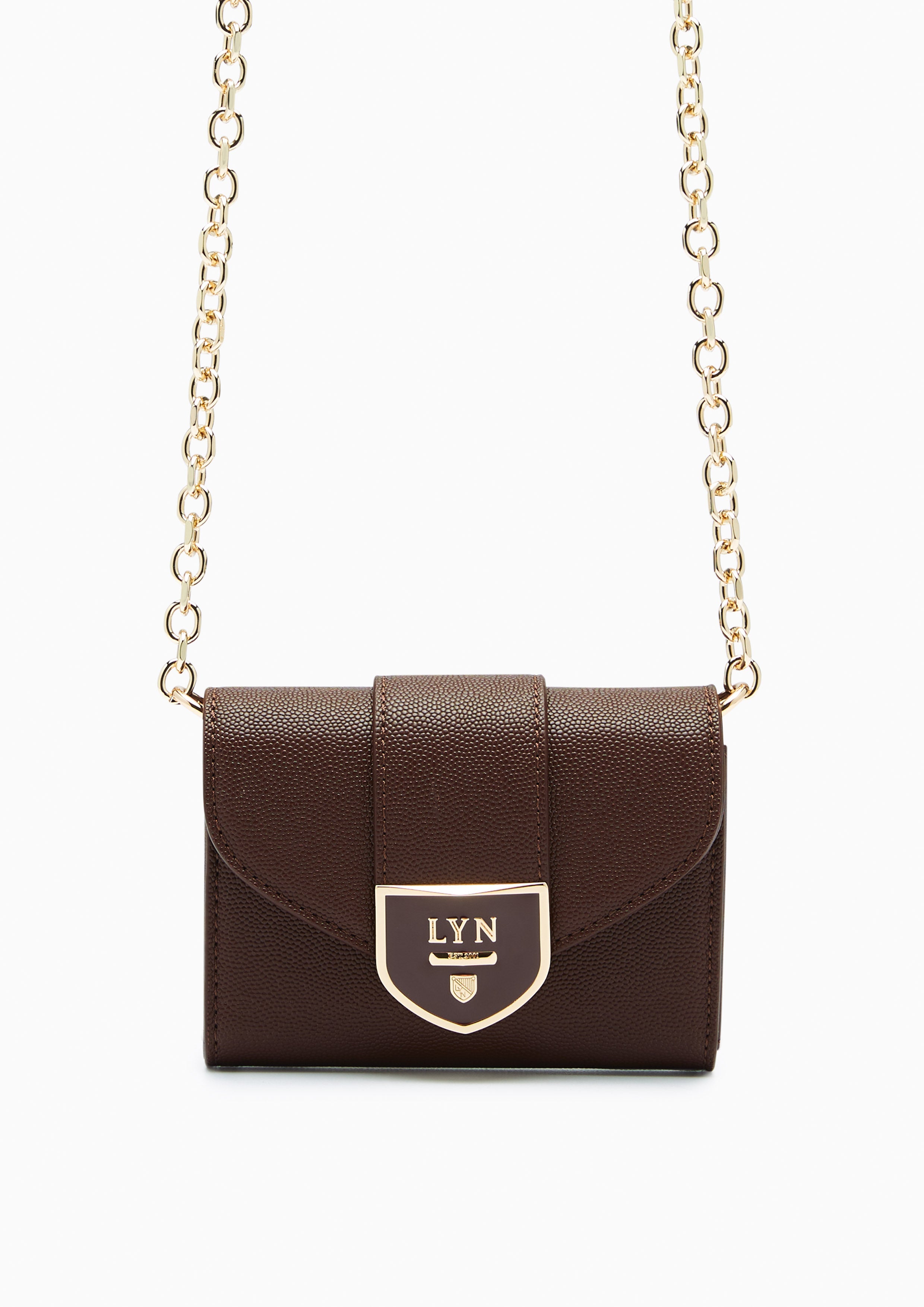 Re- Edit Casia Short  Wallet On Chain - Dark Brown